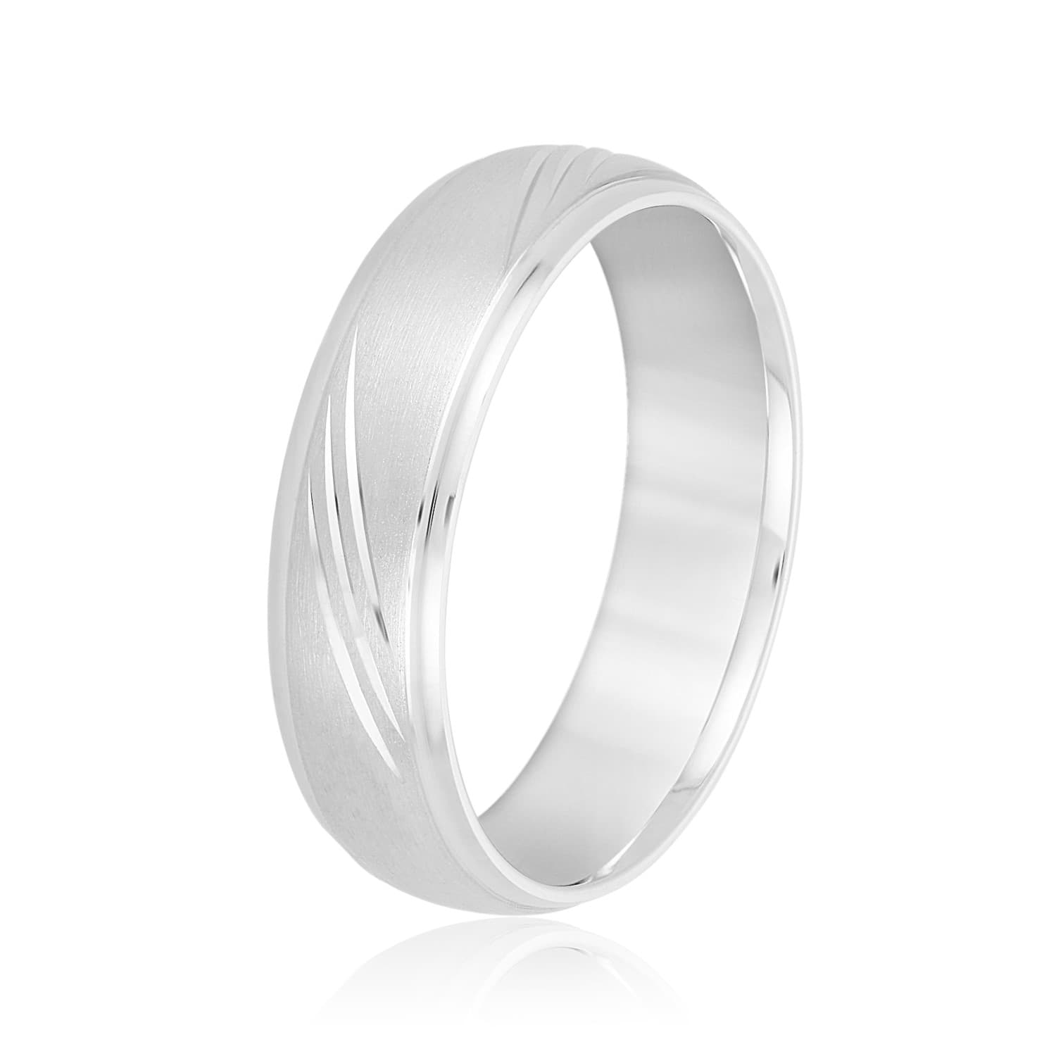 8mm Light Weight Men's Band, Side view in white gold or platinum