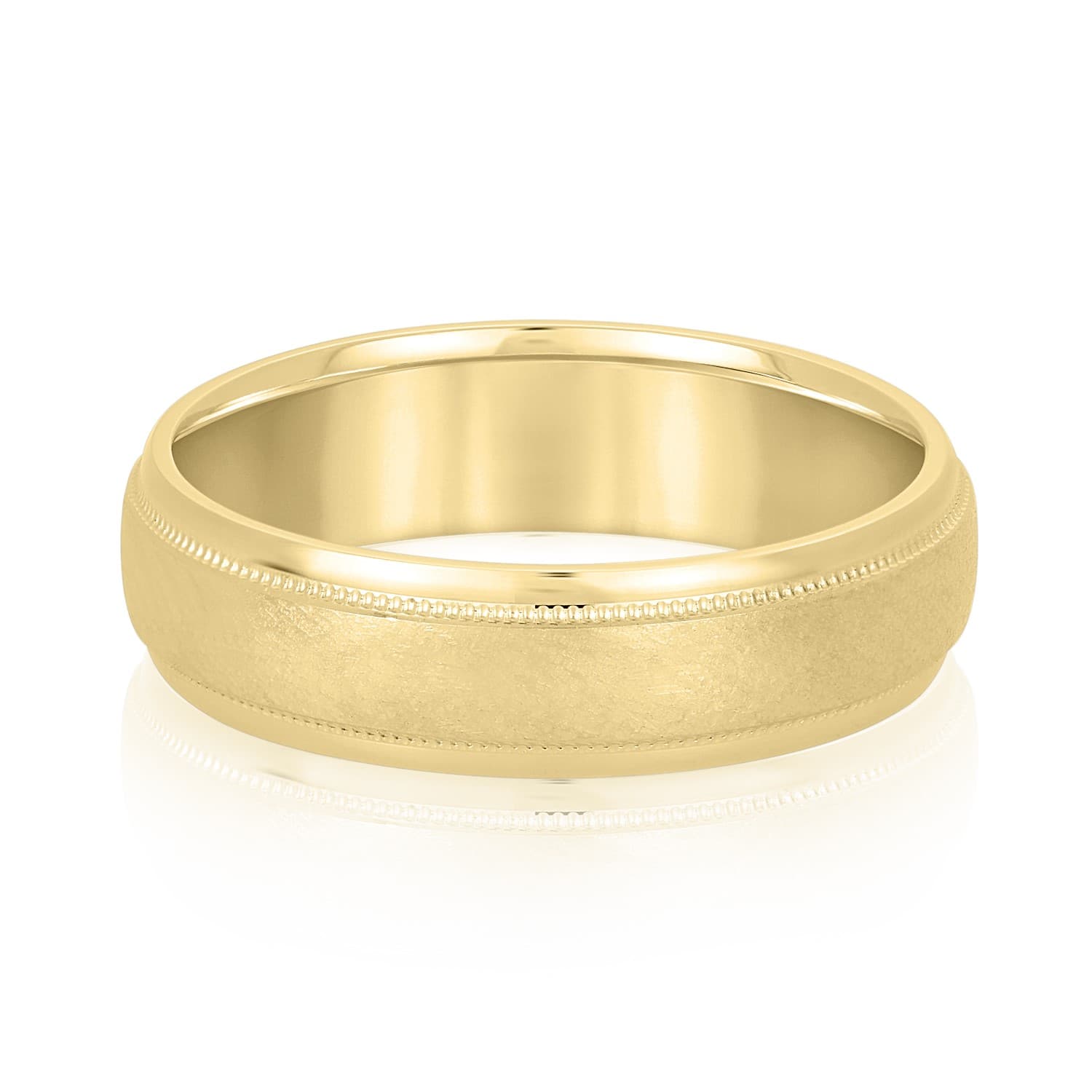 5mm Light Weight Men's Band, Front view in yellow gold