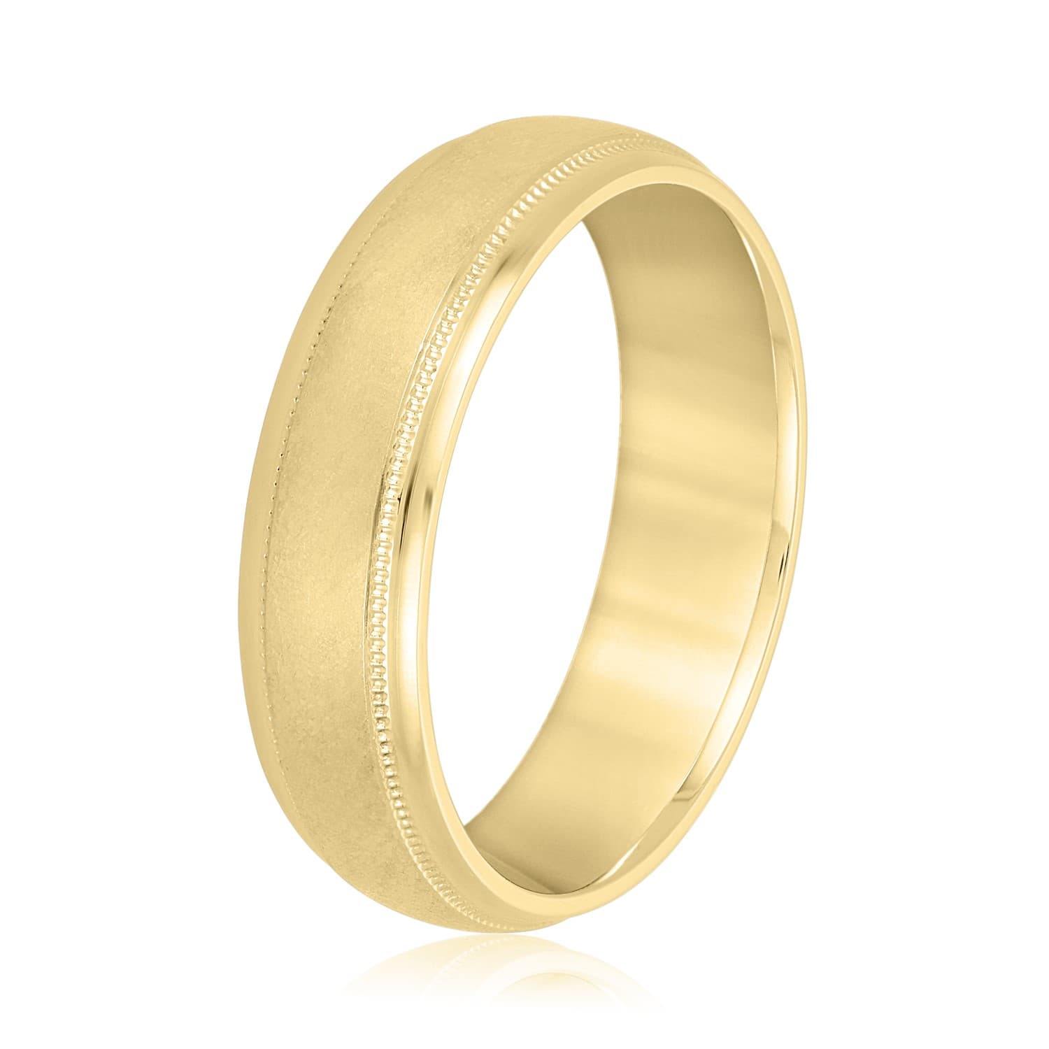 5mm Light Weight Men's Band, Side view in yellow gold