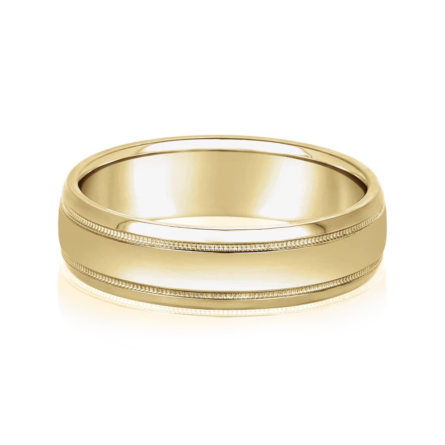 5mm Light Weight Men's Band, Front view in yellow gold