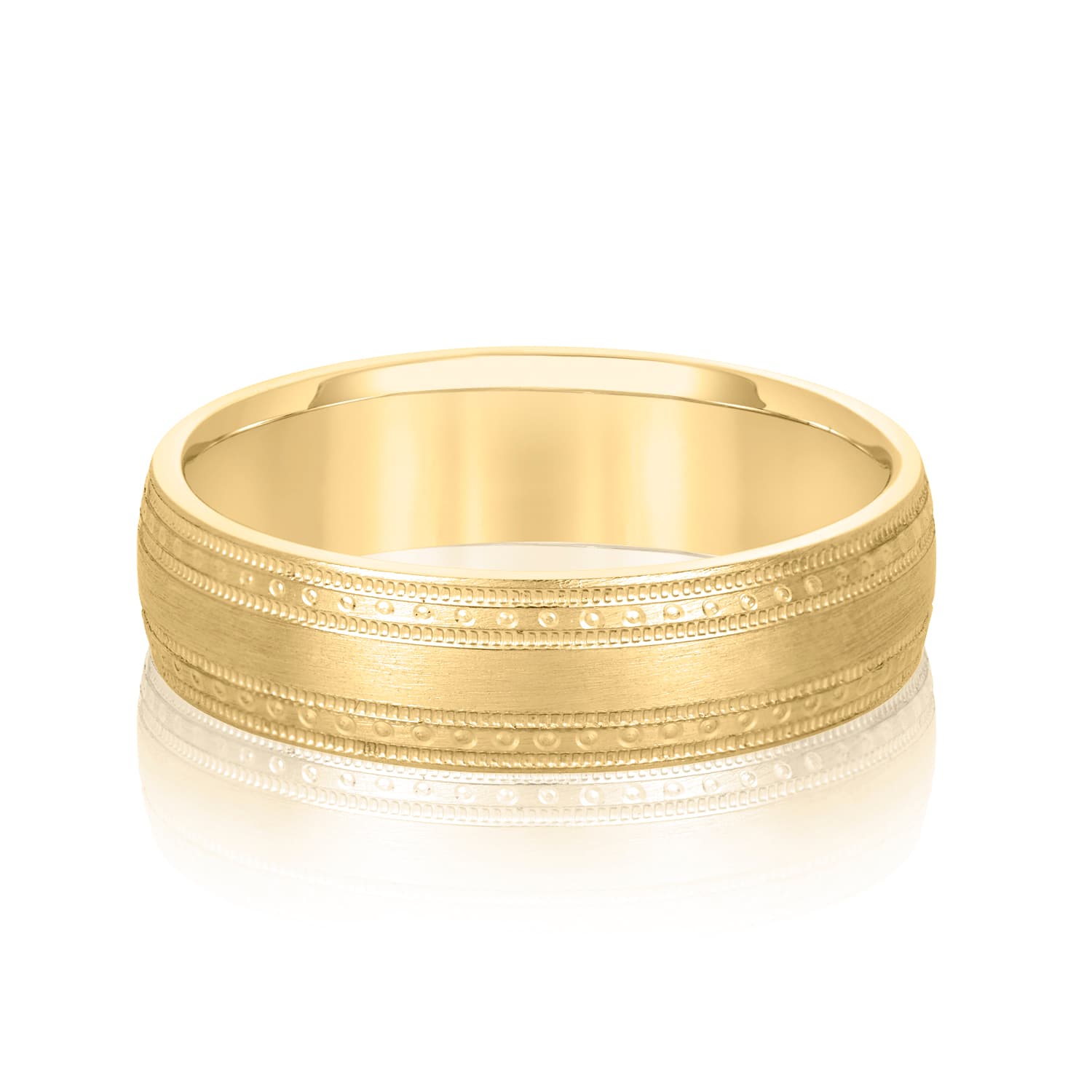 5mm Light Weight Men's Band, Front view in yellow gold
