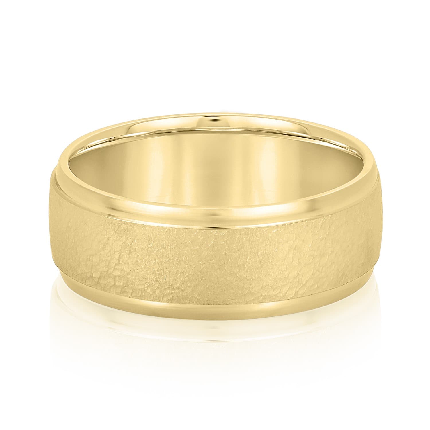 5mm Light Weight Men's Band, Front view in yellow gold