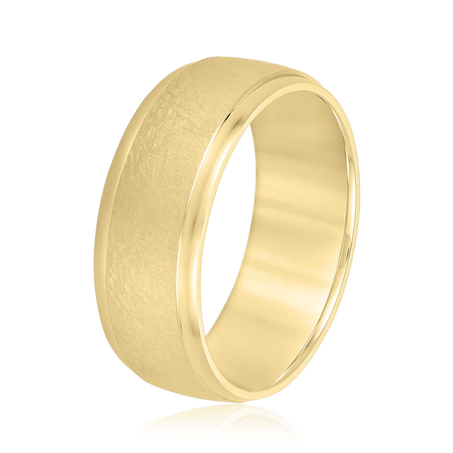 5mm Light Weight Men's Band, Side view in yellow gold