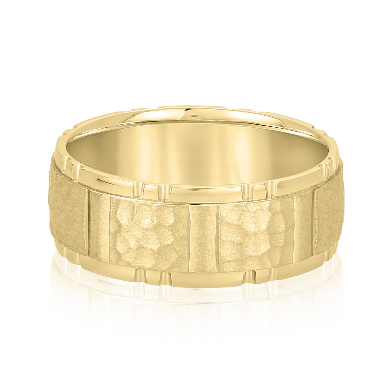 6mm Light Weight Men's Band, Front view in yellow gold