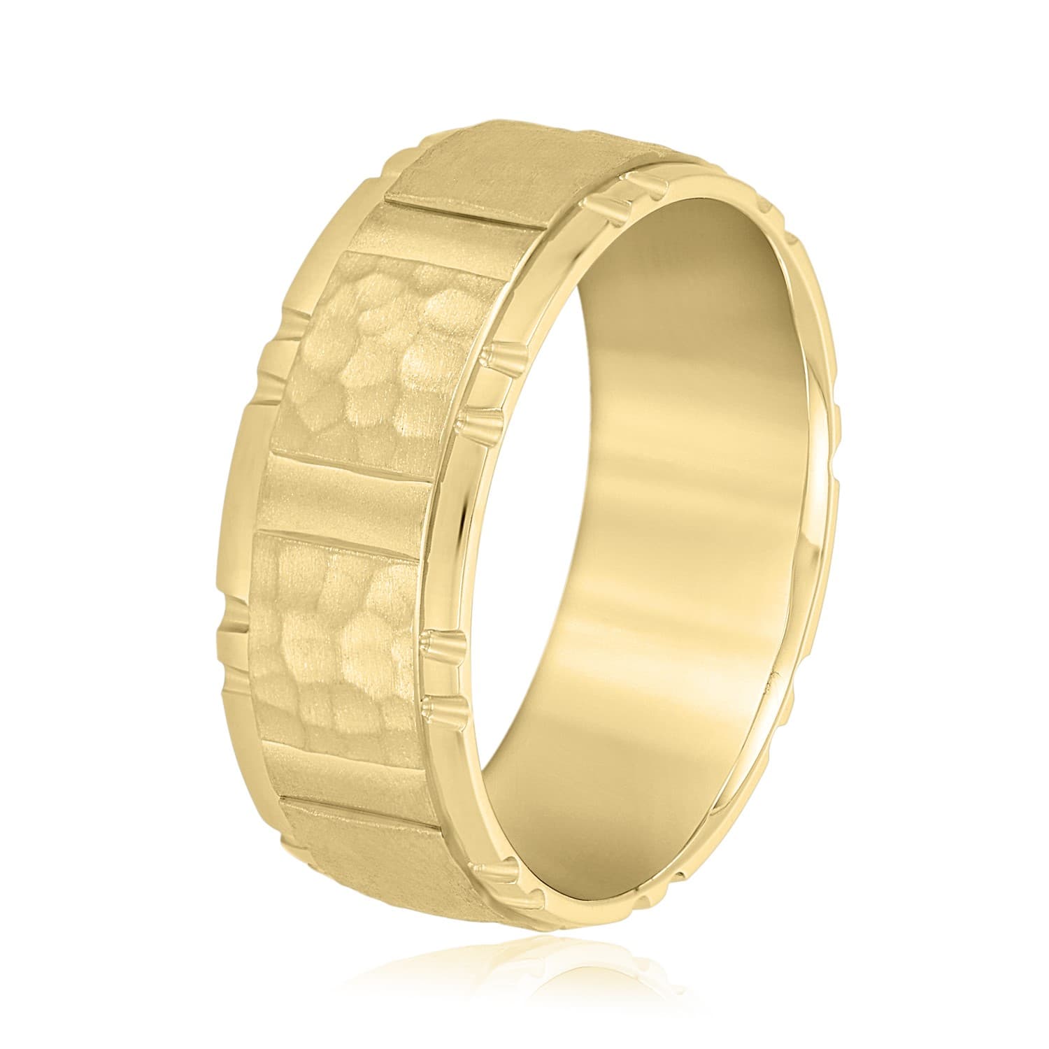 6mm Light Weight Men's Band, Side view in yellow gold
