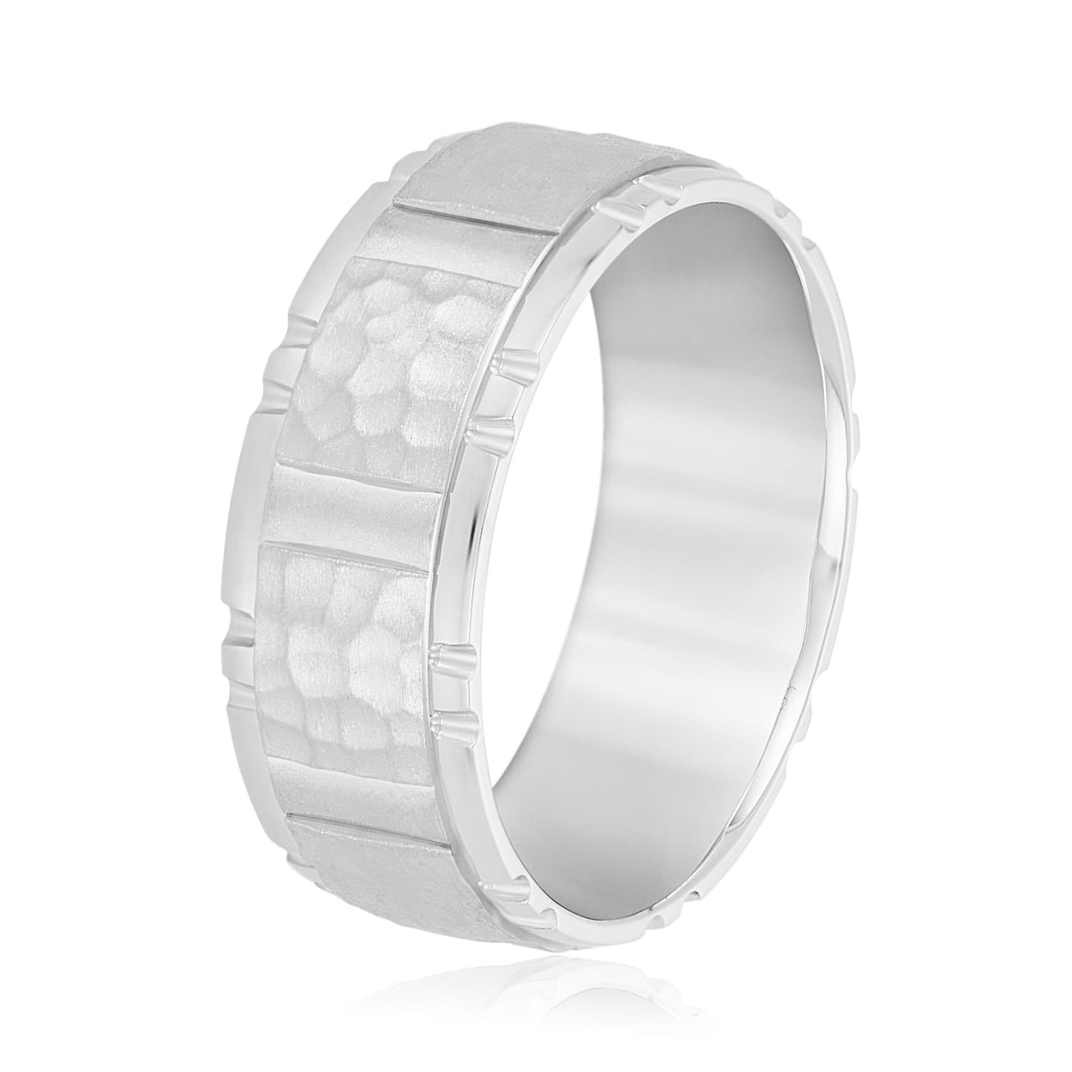 5mm Light Weight Men's Band, Side view in white gold or platinum