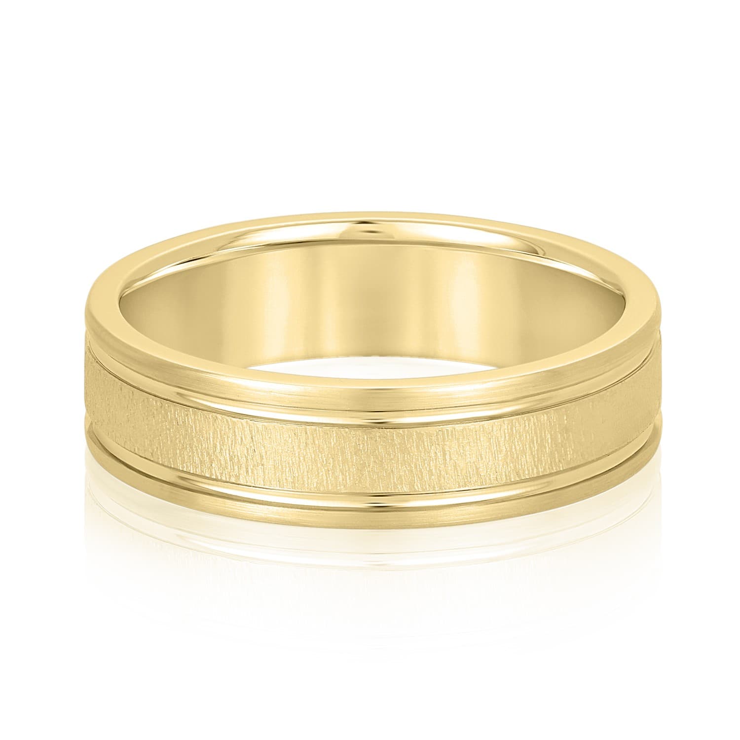 5mm Light Weight Men's Band, Front view in yellow gold