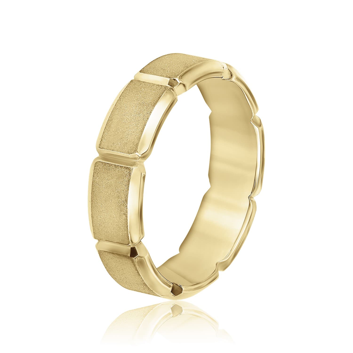 7mm Light Weight Men's Band, Side view in yellow gold
