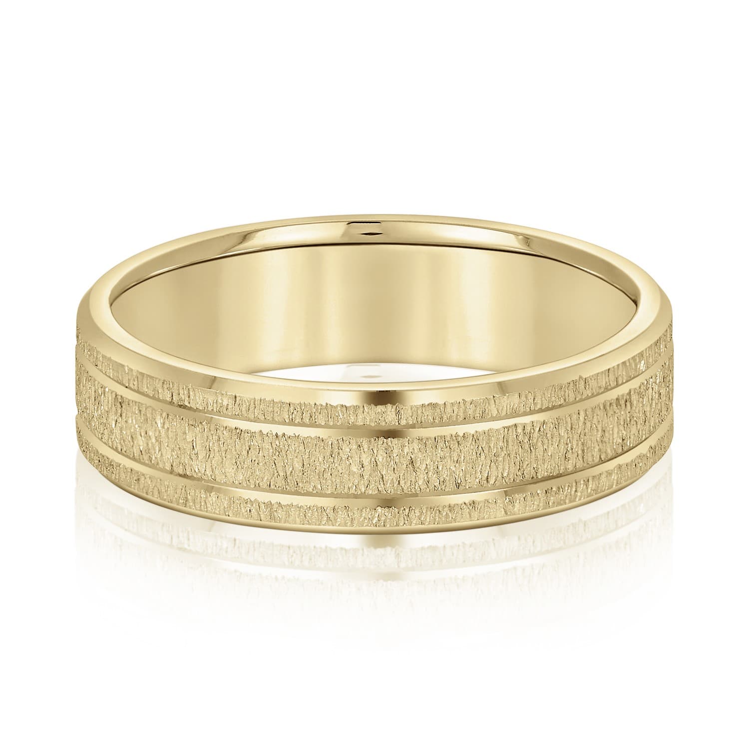 5mm Light Weight Men's Band, Front view in yellow gold