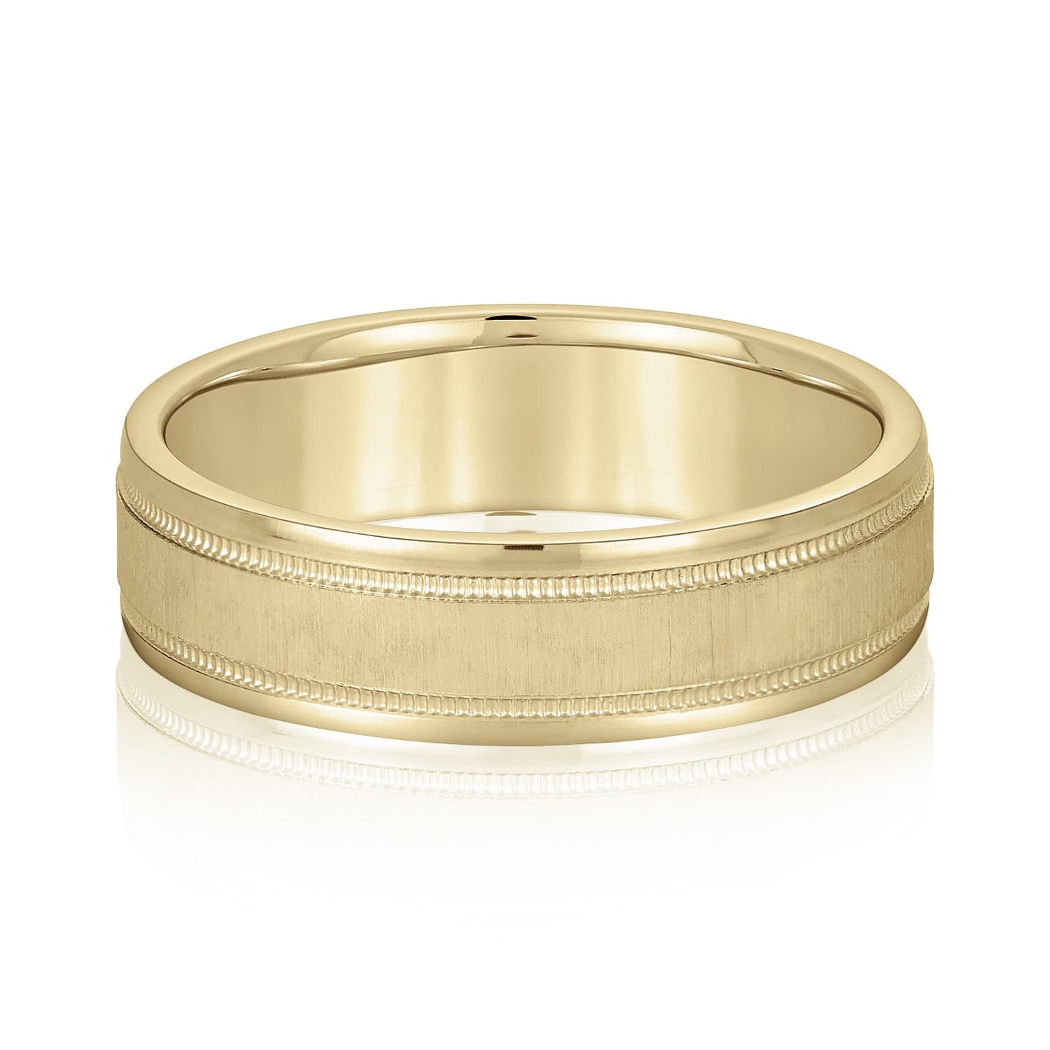 5mm Light Weight Men's Band, Front view in yellow gold