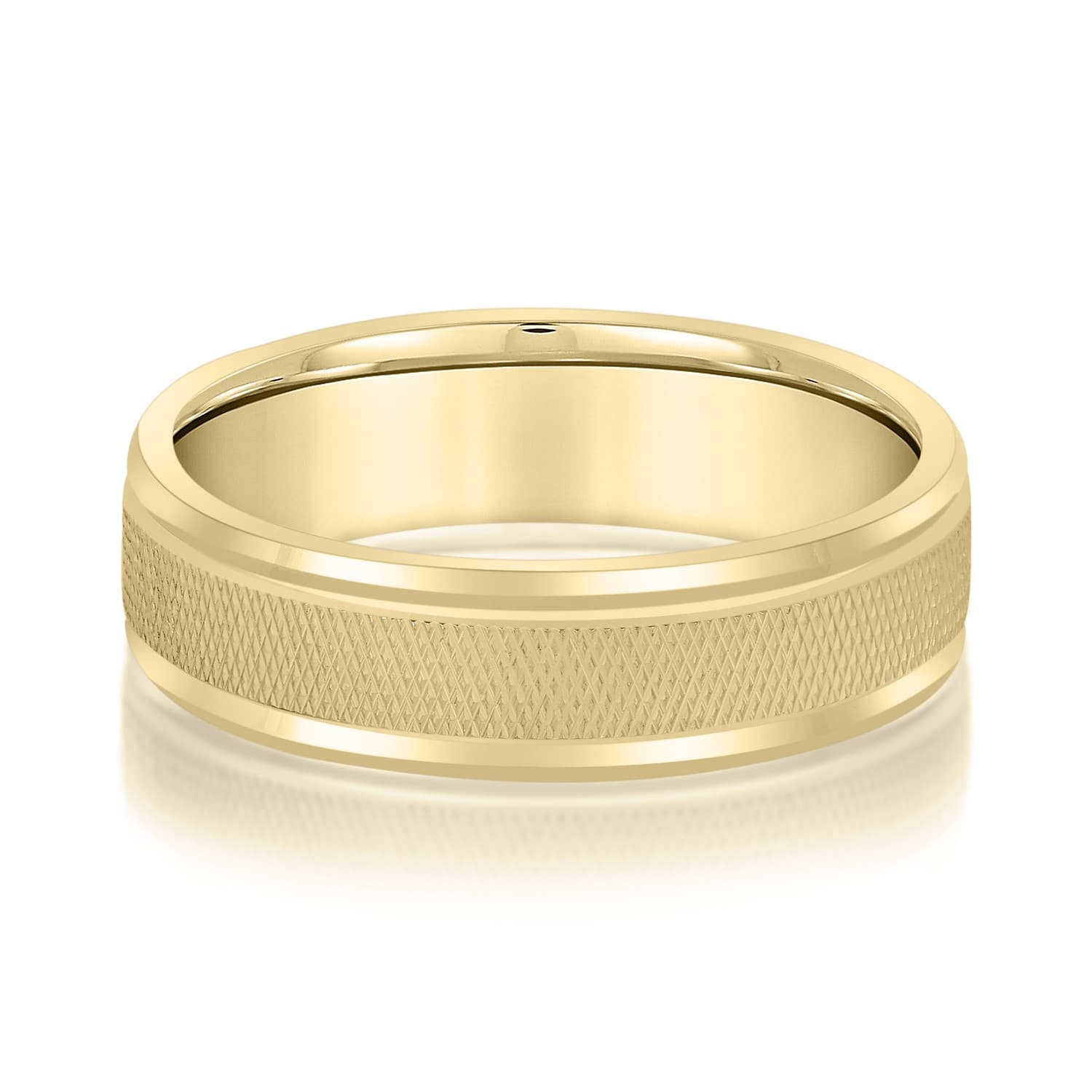 7mm Heavy Weight Men's Band, Front view in yellow gold