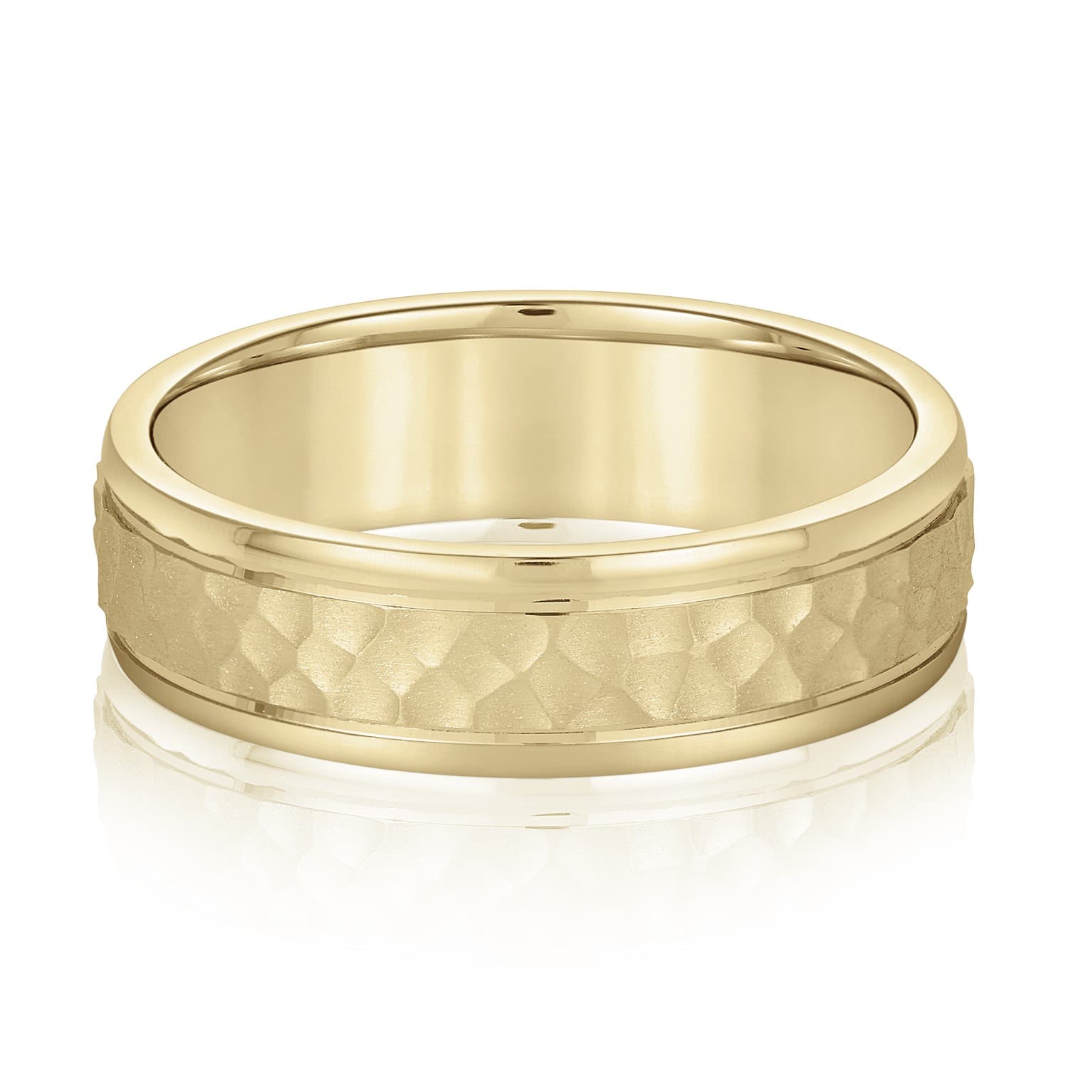 7mm Heavy Weight Men's Band, Front view in yellow gold
