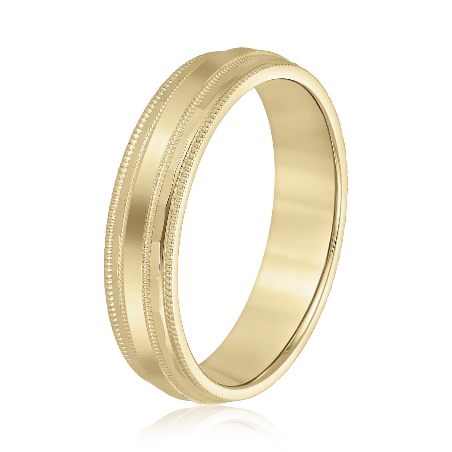 6mm Heavy Weight Men's Band, Side view in yellow gold