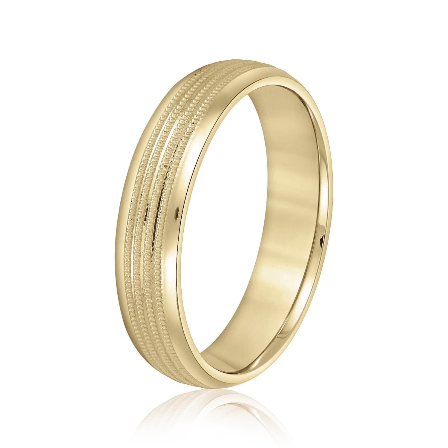 7mm Light Weight Men's Band, Side view in yellow gold