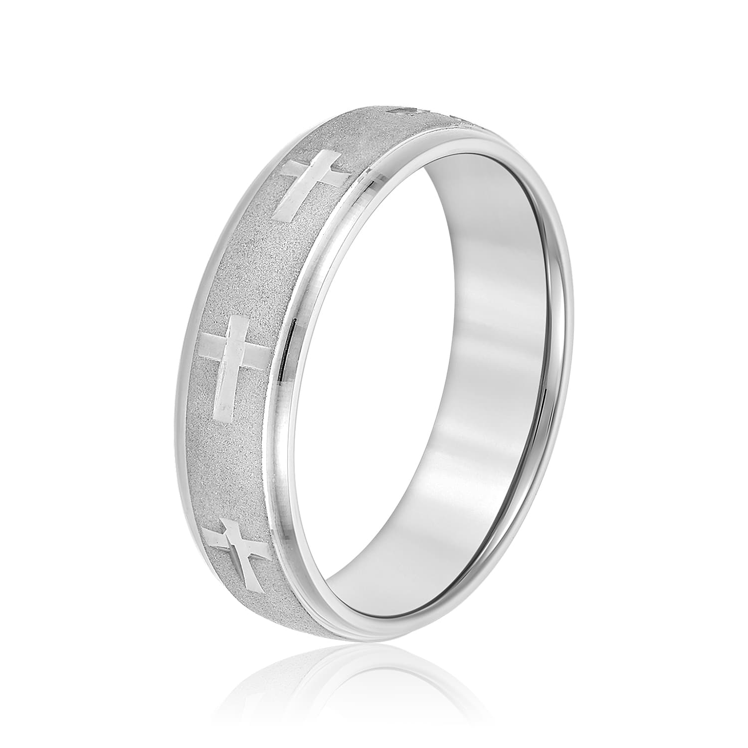 5mm Light Weight Men's Band, Side view in white gold or platinum