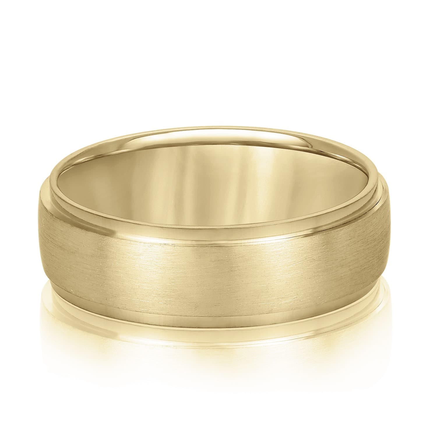7mm Standard Weight Men's Band, Front view in yellow gold