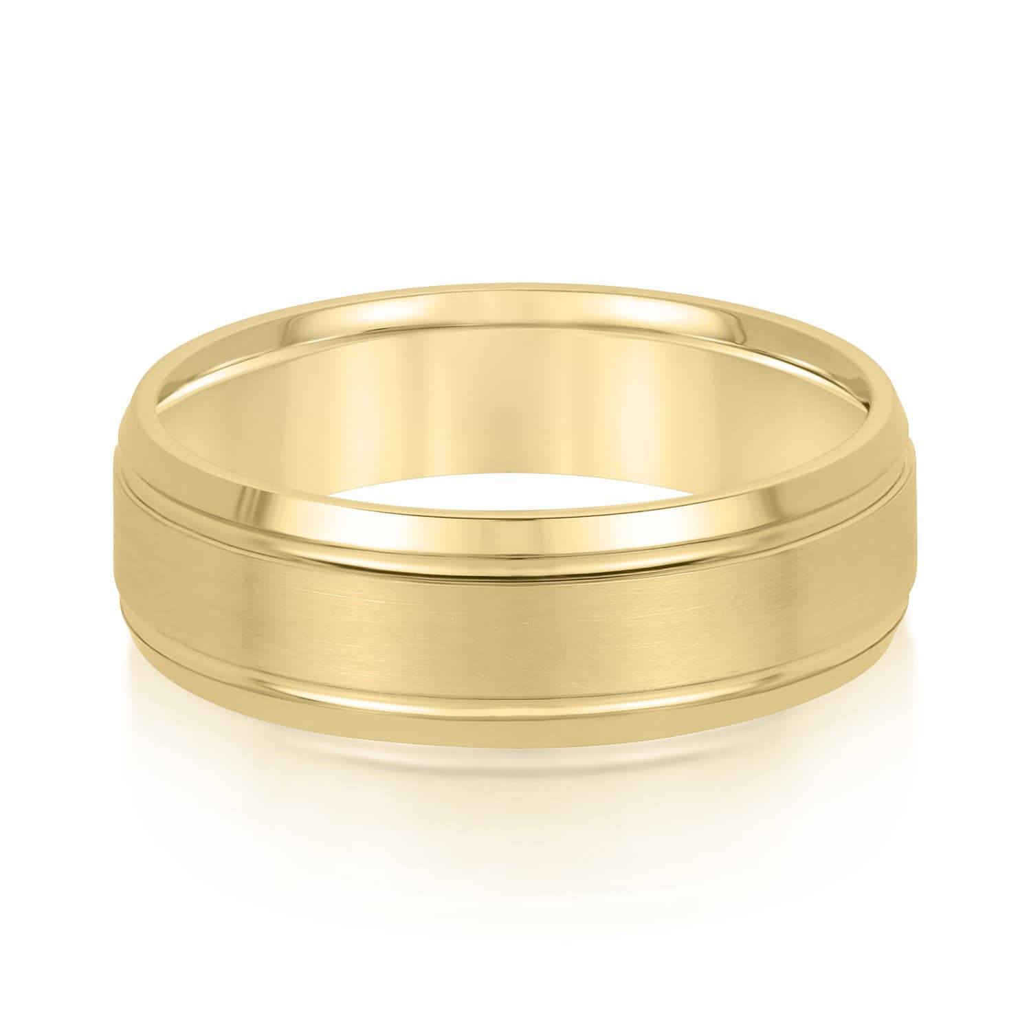 7mm Heavy Weight Men's Band, Front view in yellow gold
