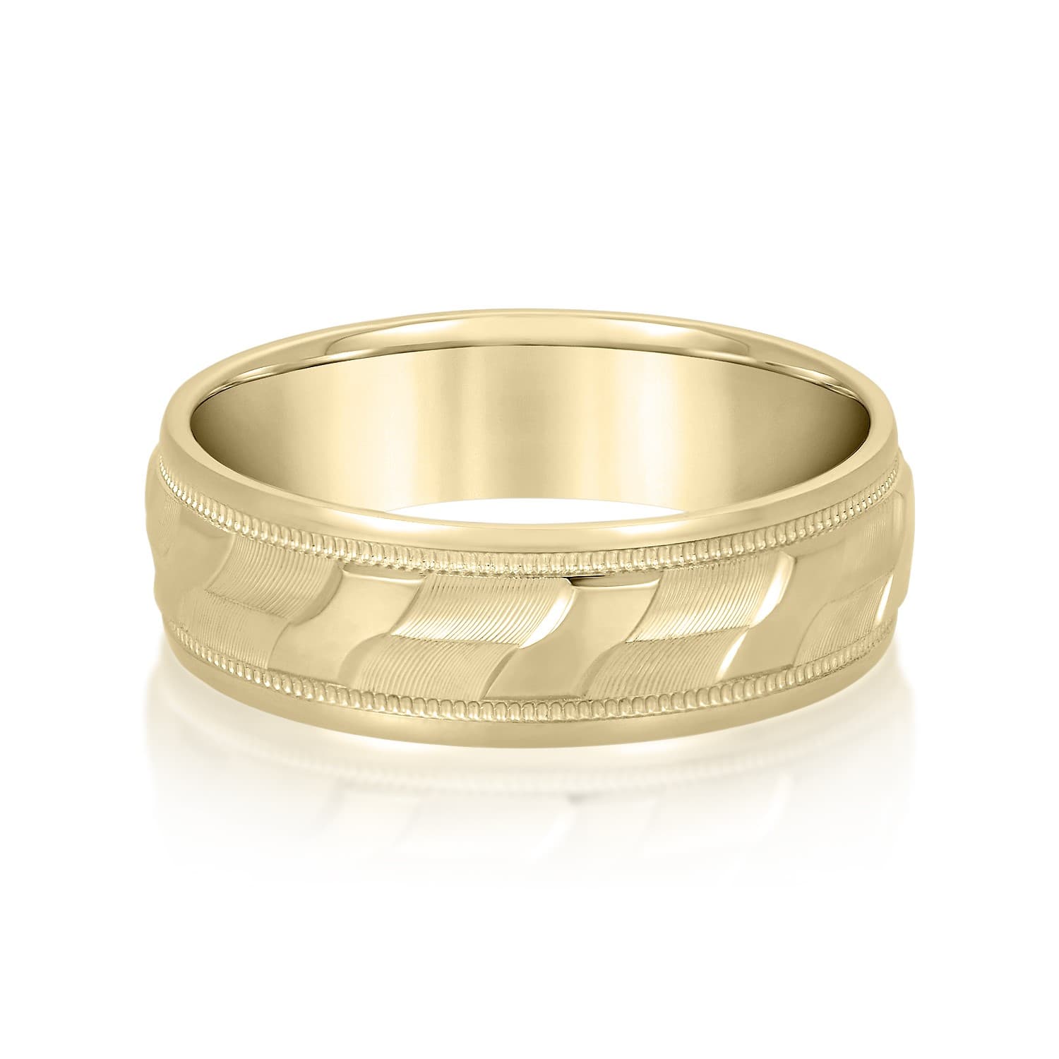 5mm Light Weight Men's Band, Front view in yellow gold