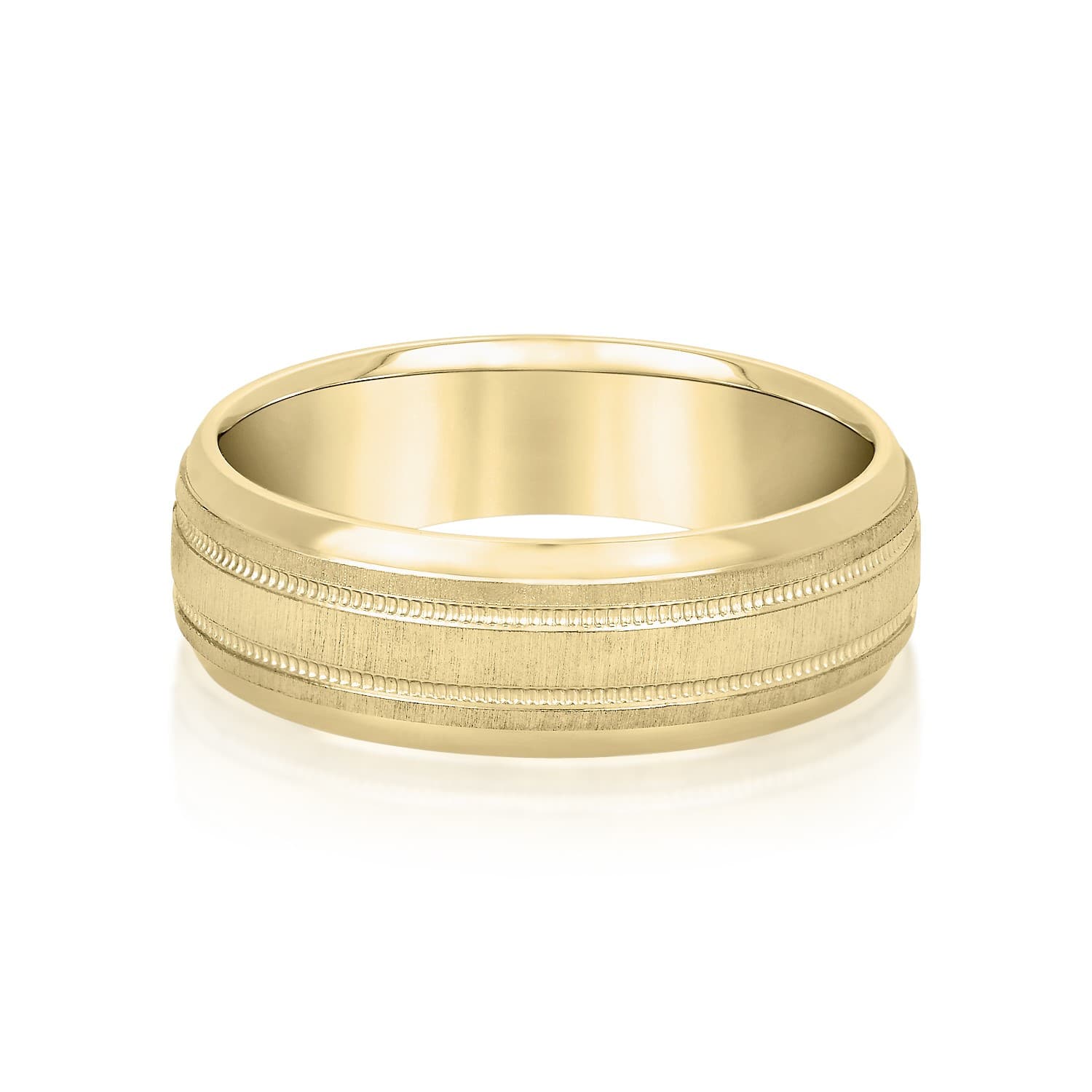 5mm Light Weight Men's Band, Front view in yellow gold