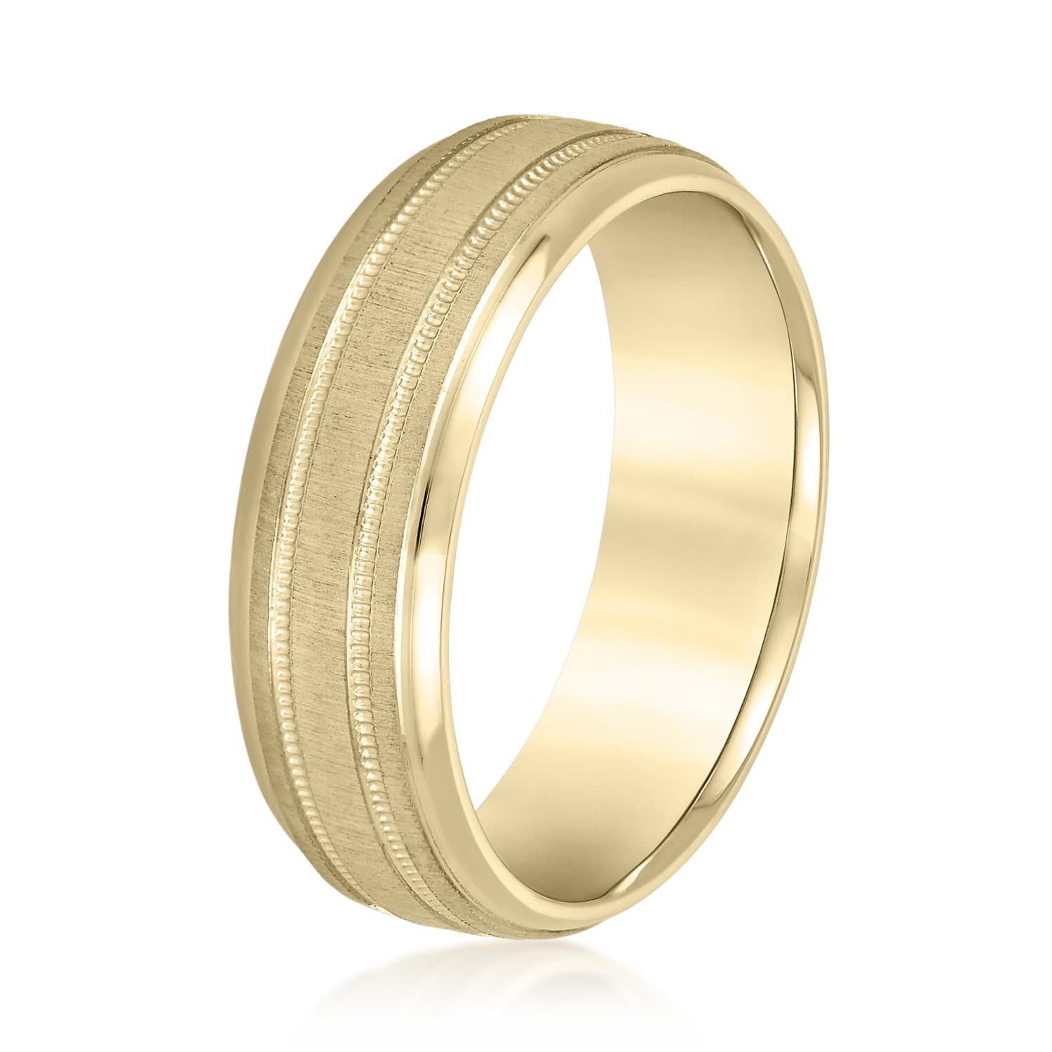 5mm Light Weight Men's Band, Side view in yellow gold