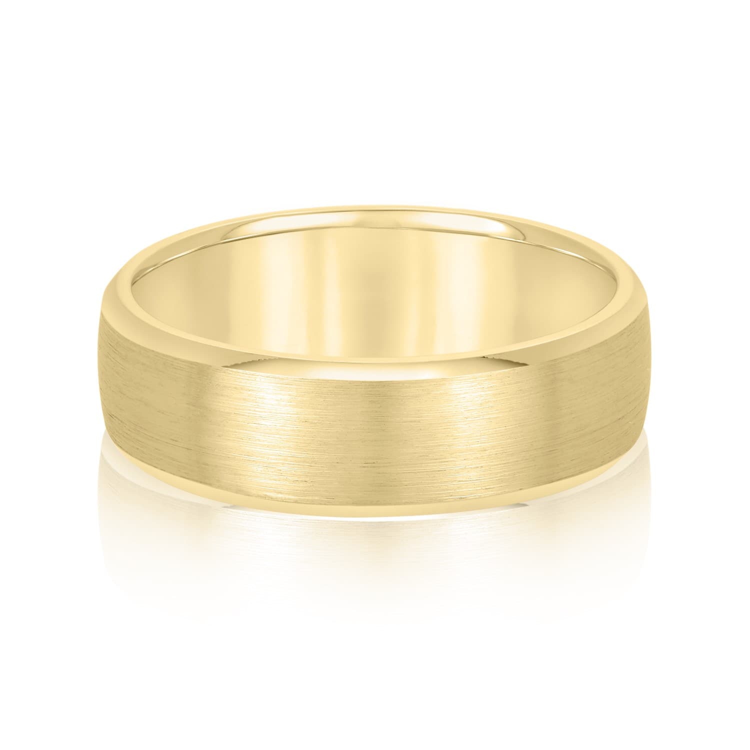6mm Light Weight Men's Band, Front view in yellow gold