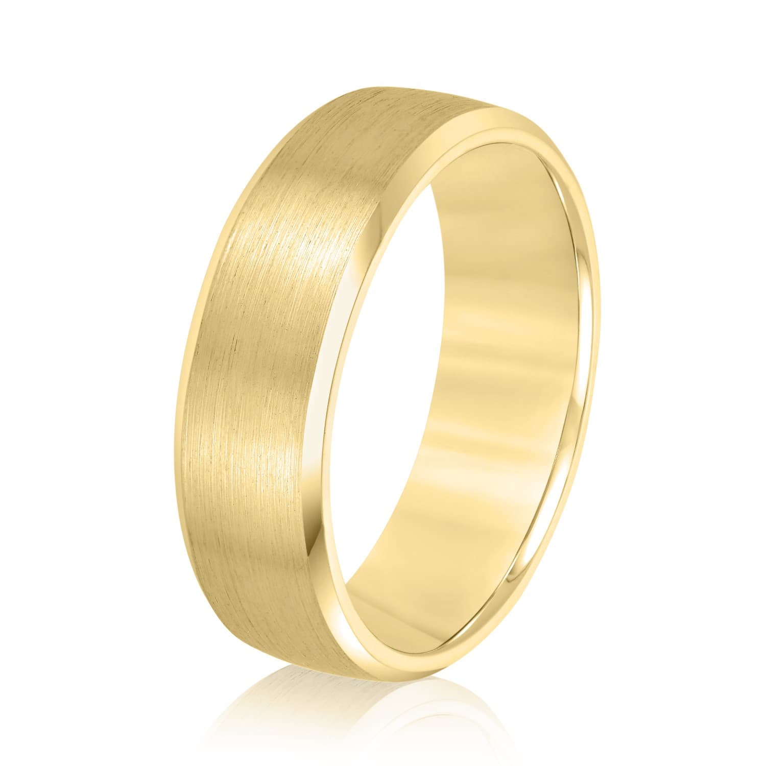 6mm Light Weight Men's Band, Side view in yellow gold