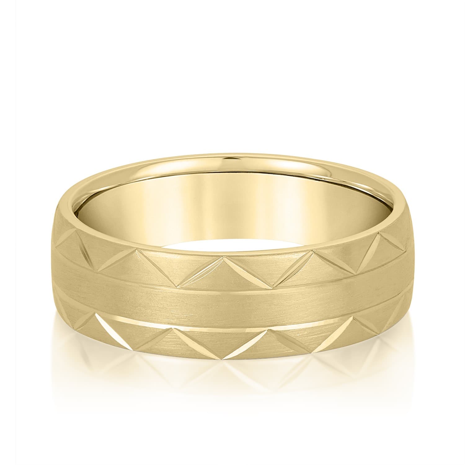 6mm Light Weight Men's Band, Front view in yellow gold