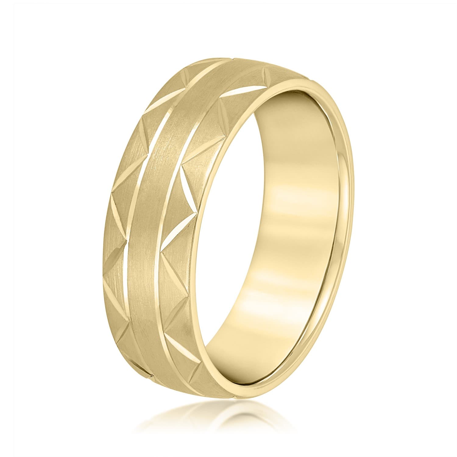 6mm Light Weight Men's Band, Side view in yellow gold