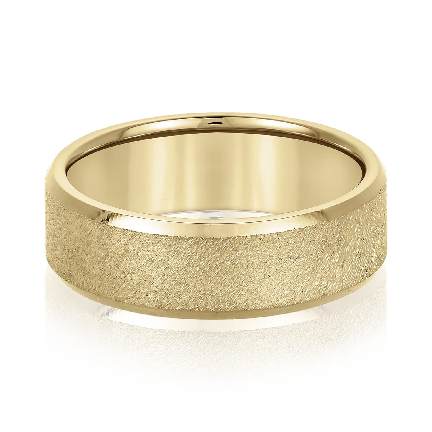 6mm Light Weight Men's Band, Front view in yellow gold