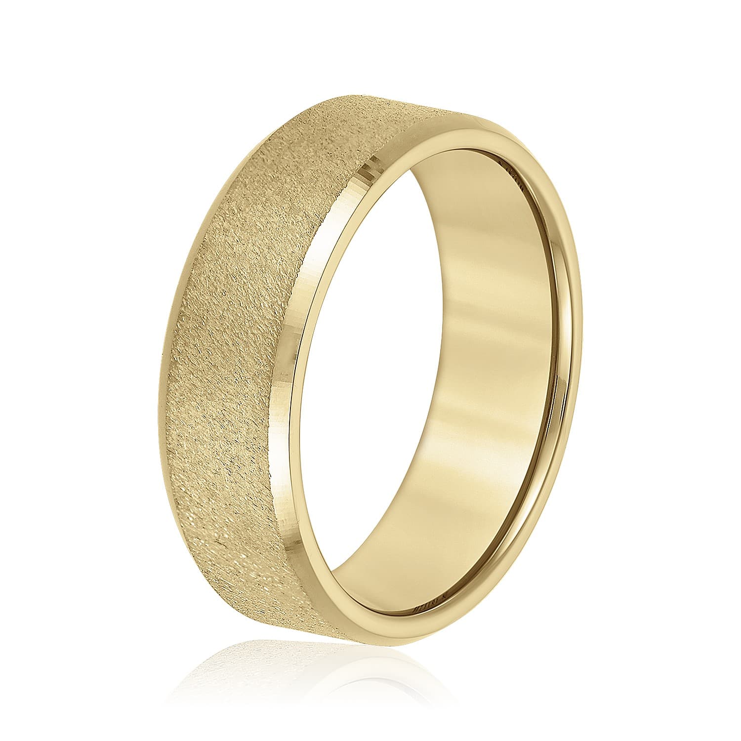 6mm Light Weight Men's Band, Side view in yellow gold