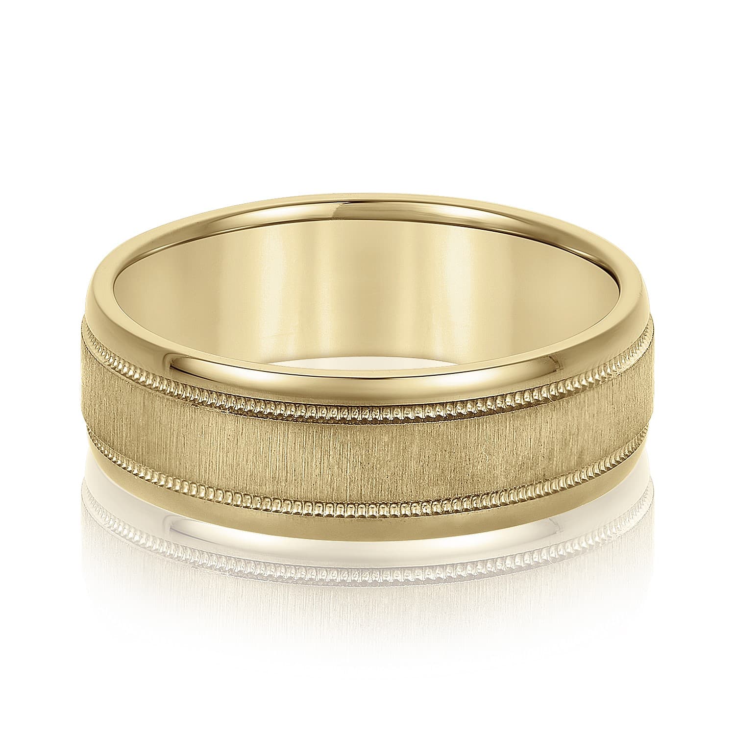 6mm Heavy Weight Men's Band, Front view in yellow gold