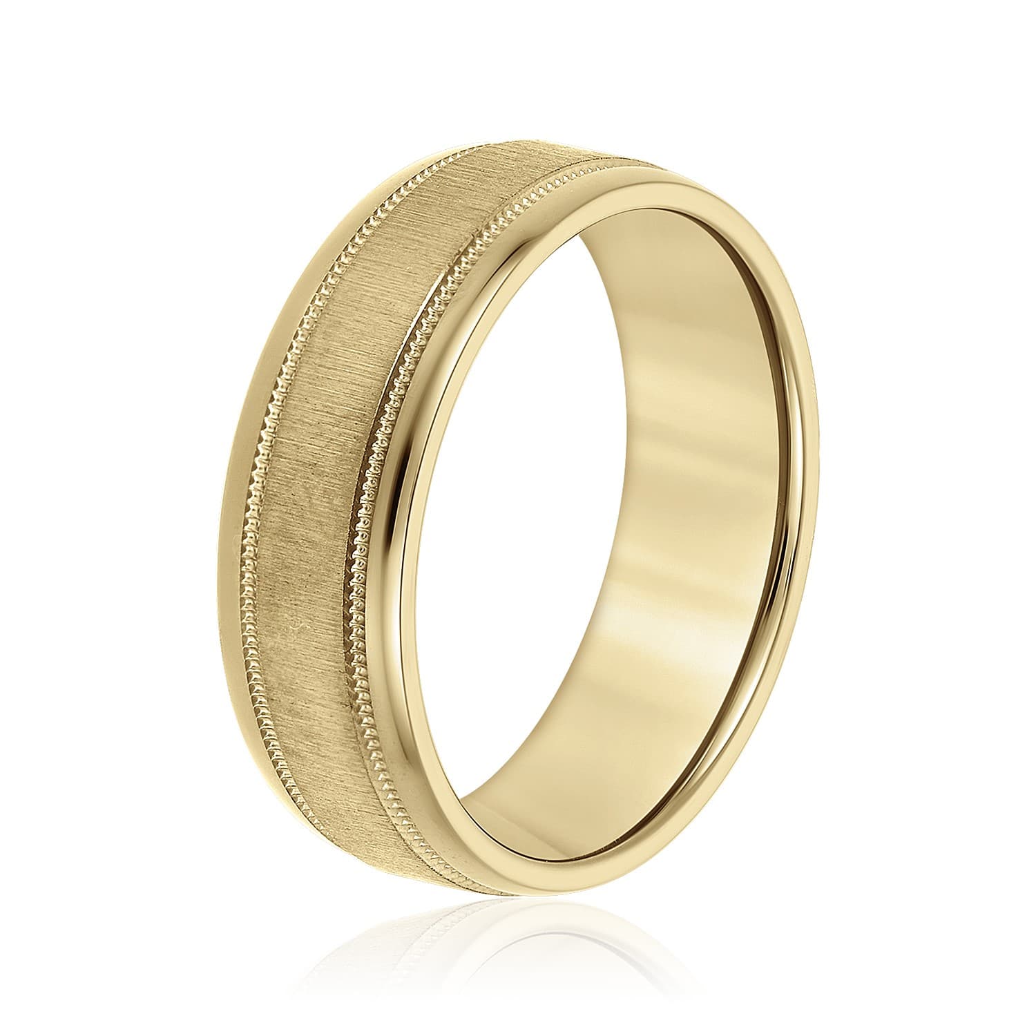 6mm Heavy Weight Men's Band, Side view in yellow gold