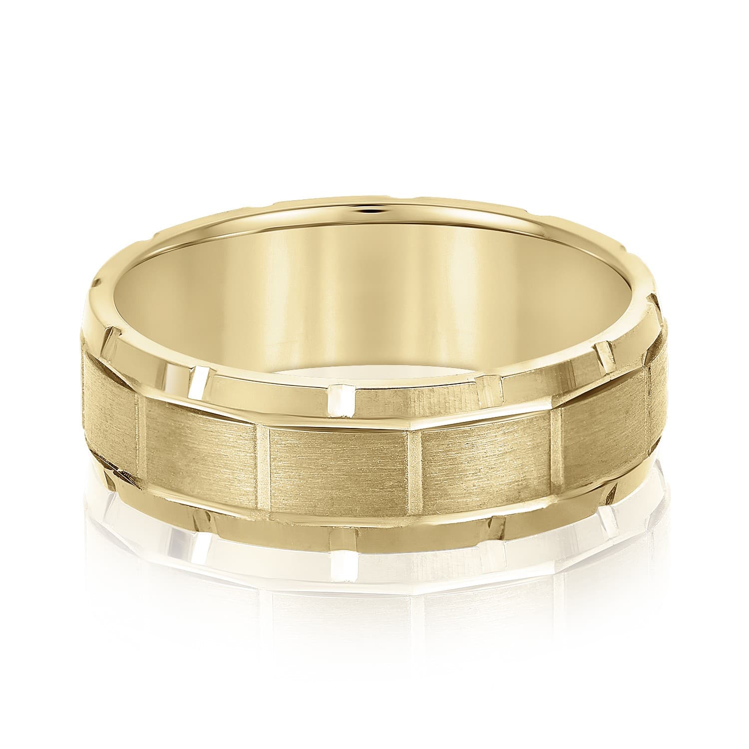 8mm Heavy Weight Men's Band, Front view in yellow gold
