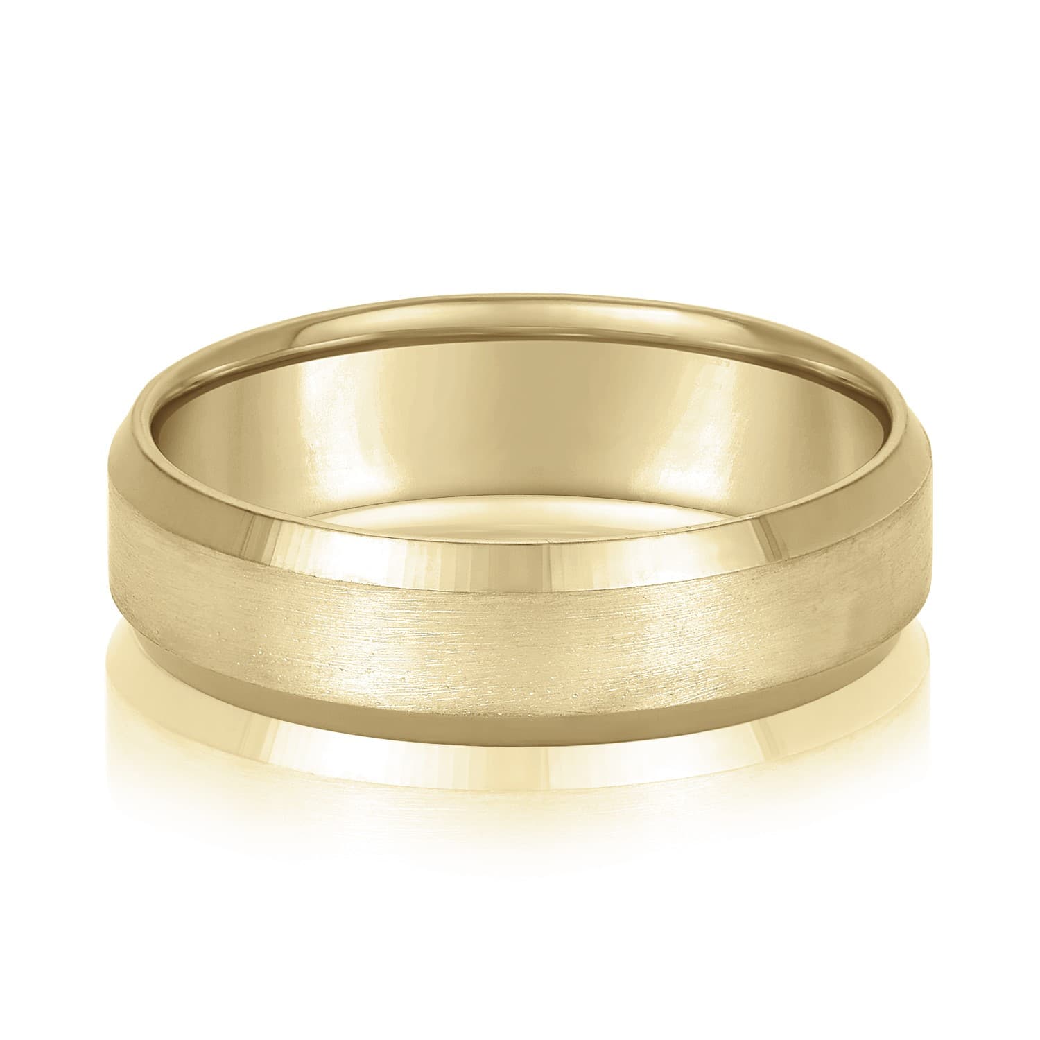 6mm Standard Weight Men's Band, Front view in yellow gold