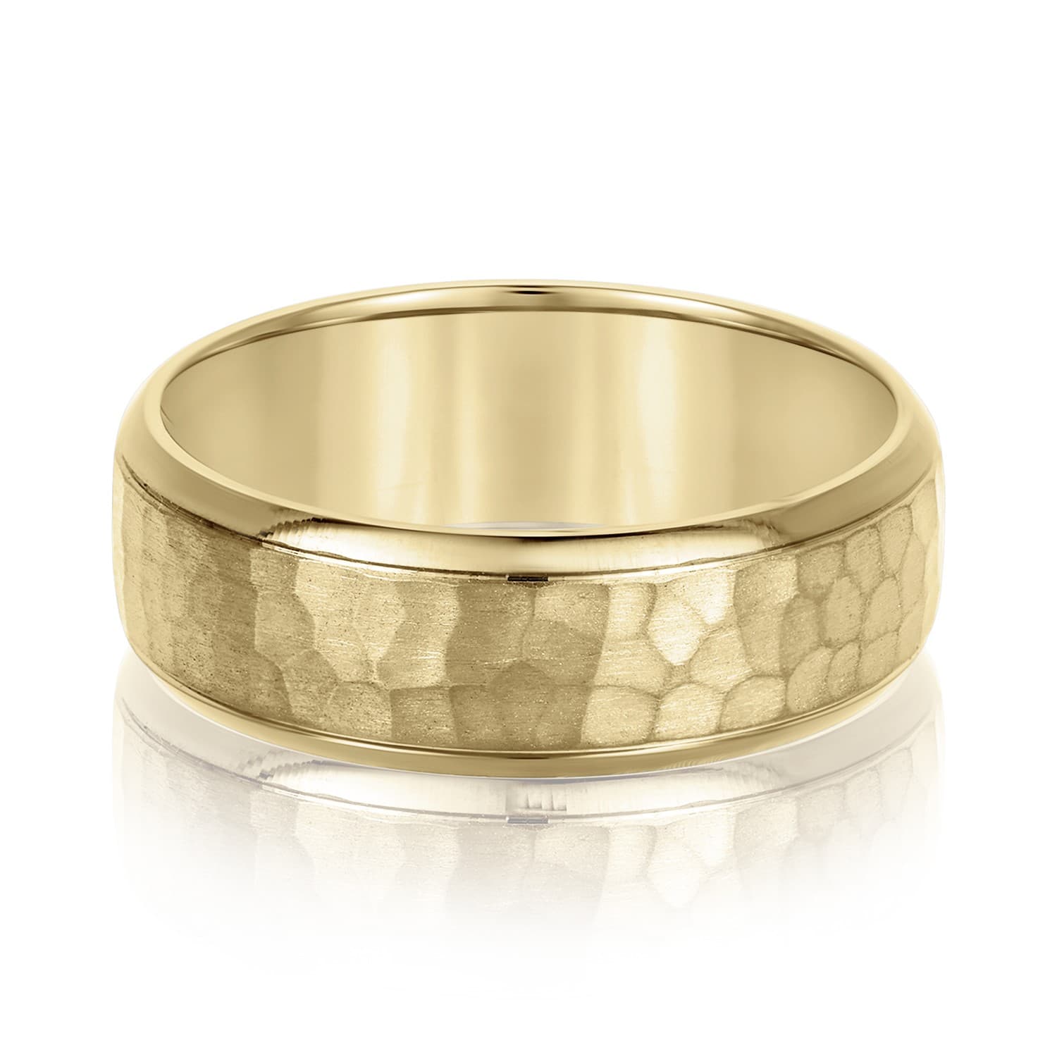 6mm Light Weight Men's Band, Front view in yellow gold