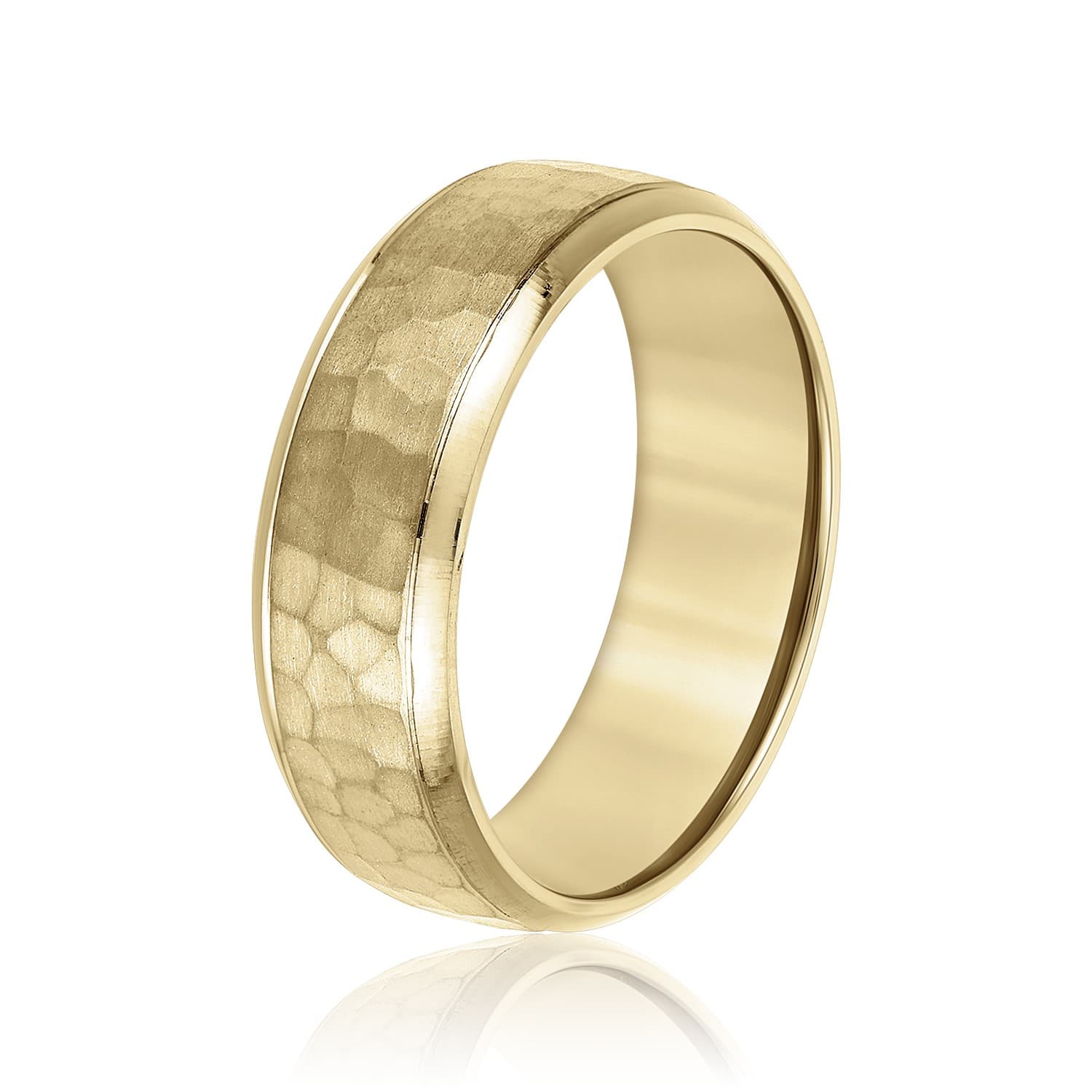 6mm Light Weight Men's Band, Side view in yellow gold