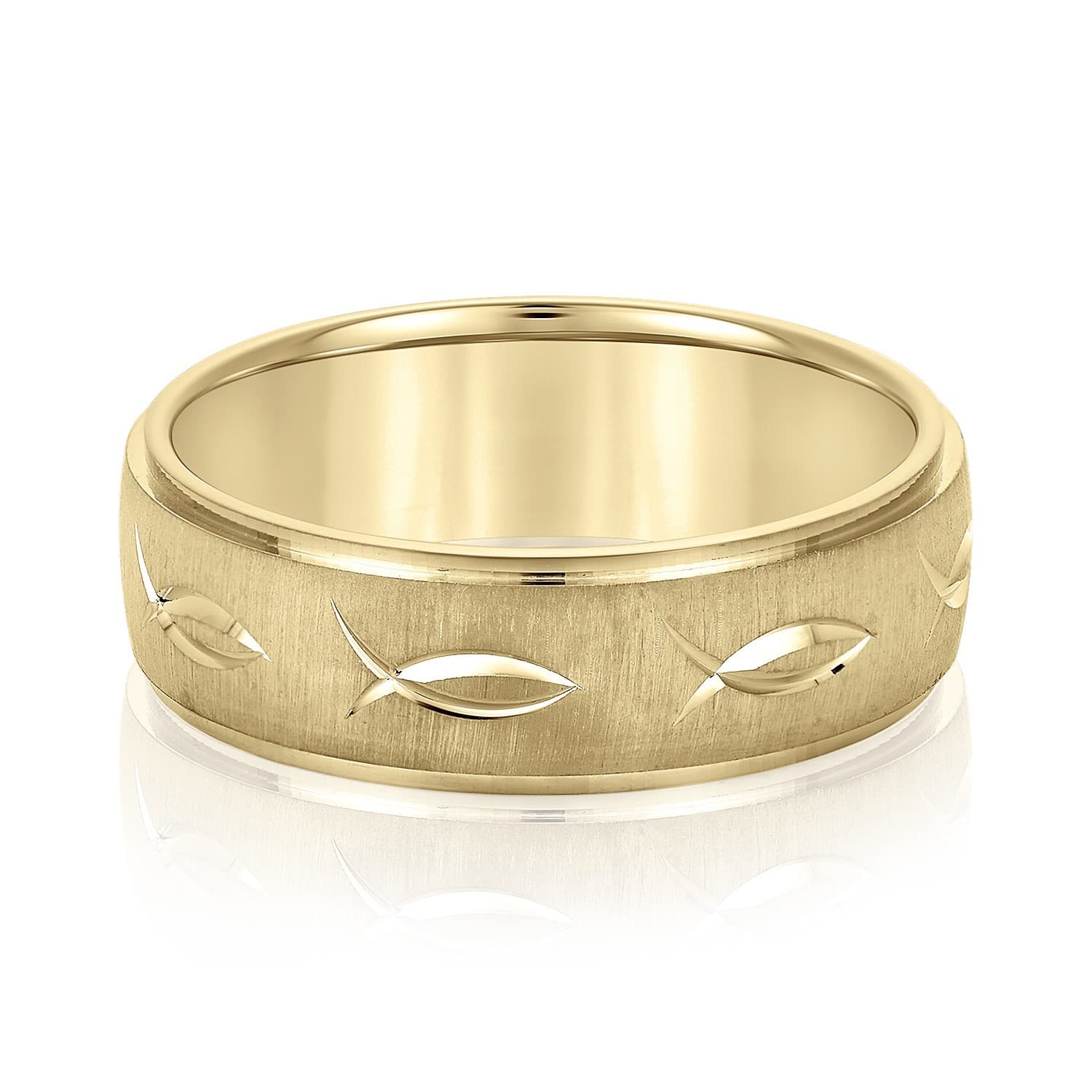 5mm Light Weight Men's Band, Front view in yellow gold