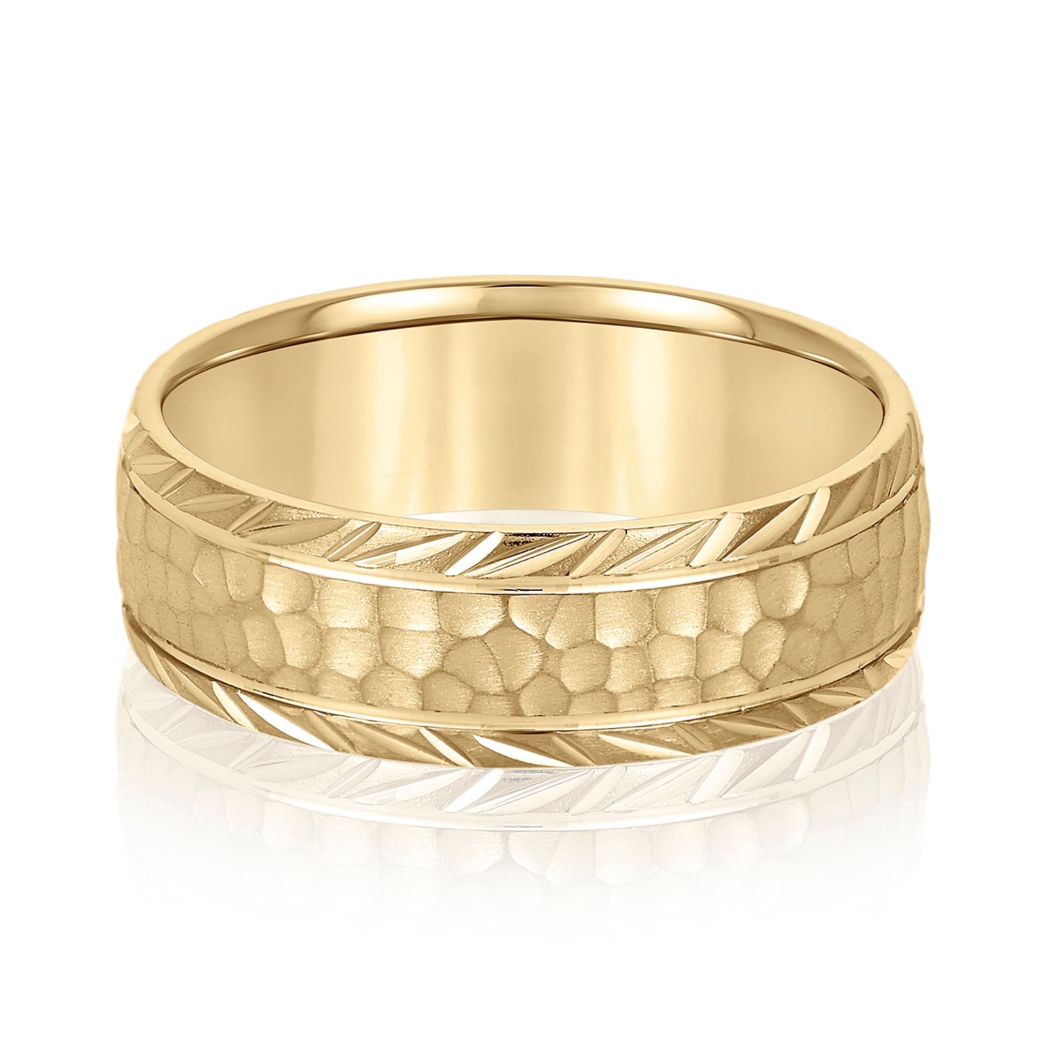 5mm Light Weight Men's Band, Front view in yellow gold