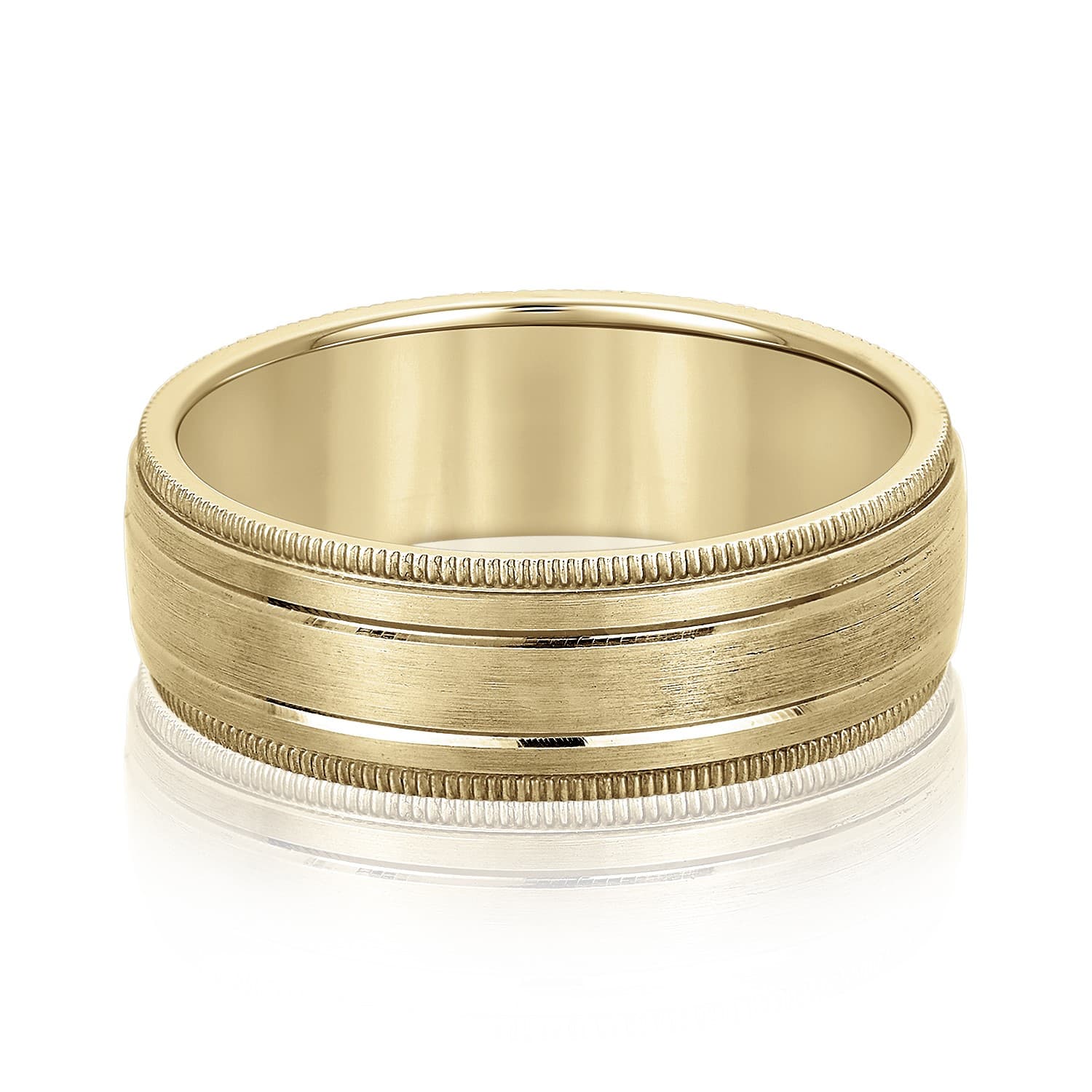 5mm Light Weight Men's Band, Front view in yellow gold