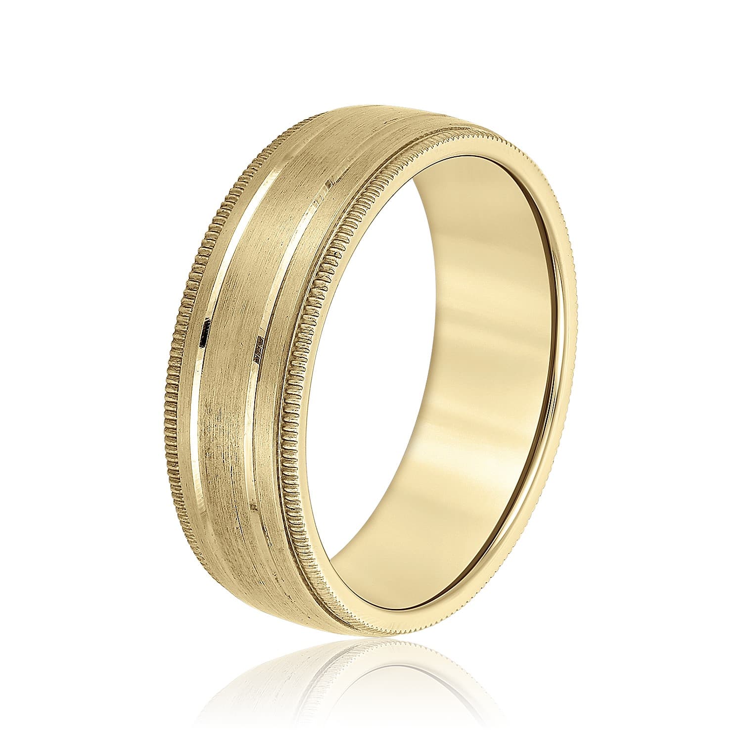 5mm Light Weight Men's Band, Side view in yellow gold