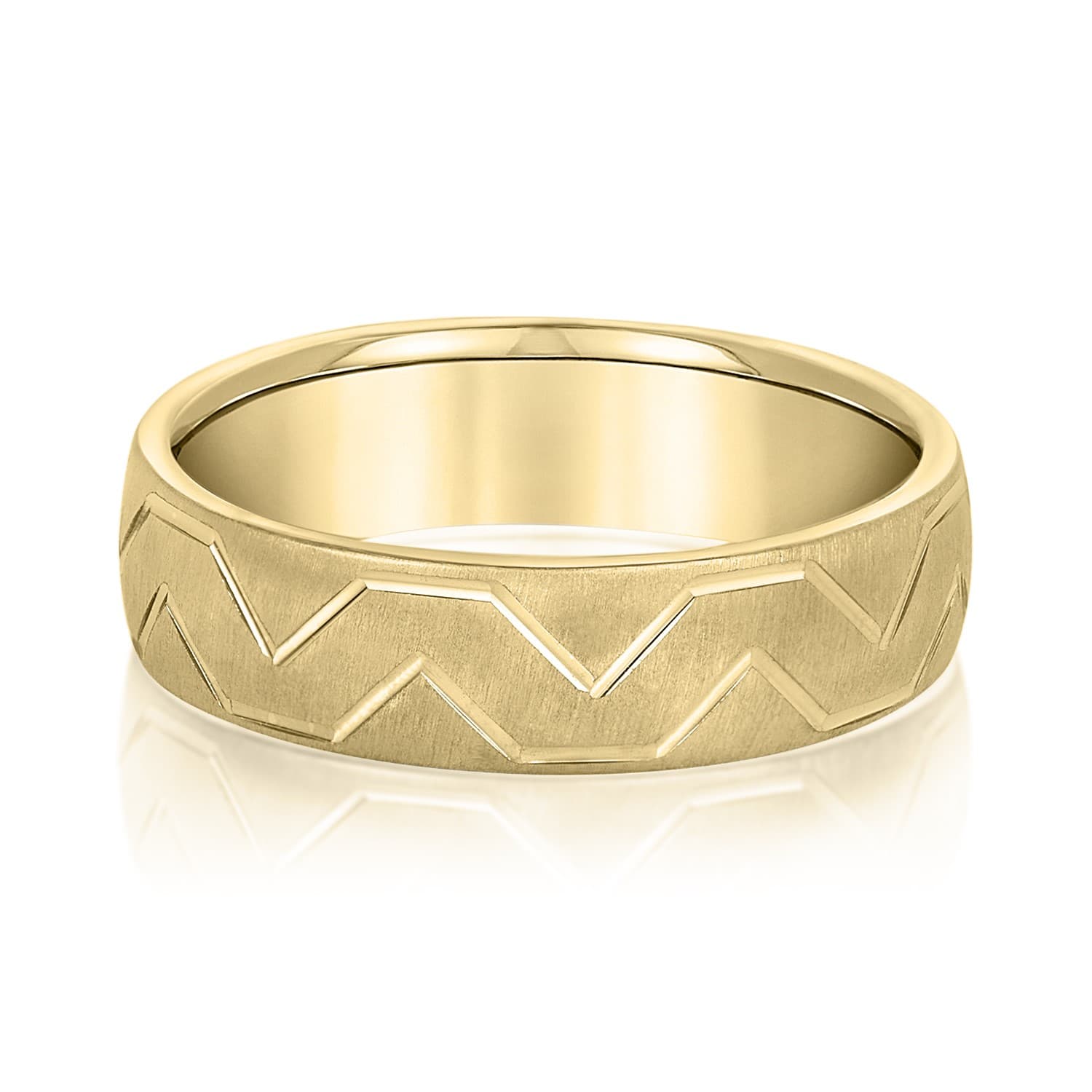 5mm Light Weight Men's Band, Front view in yellow gold