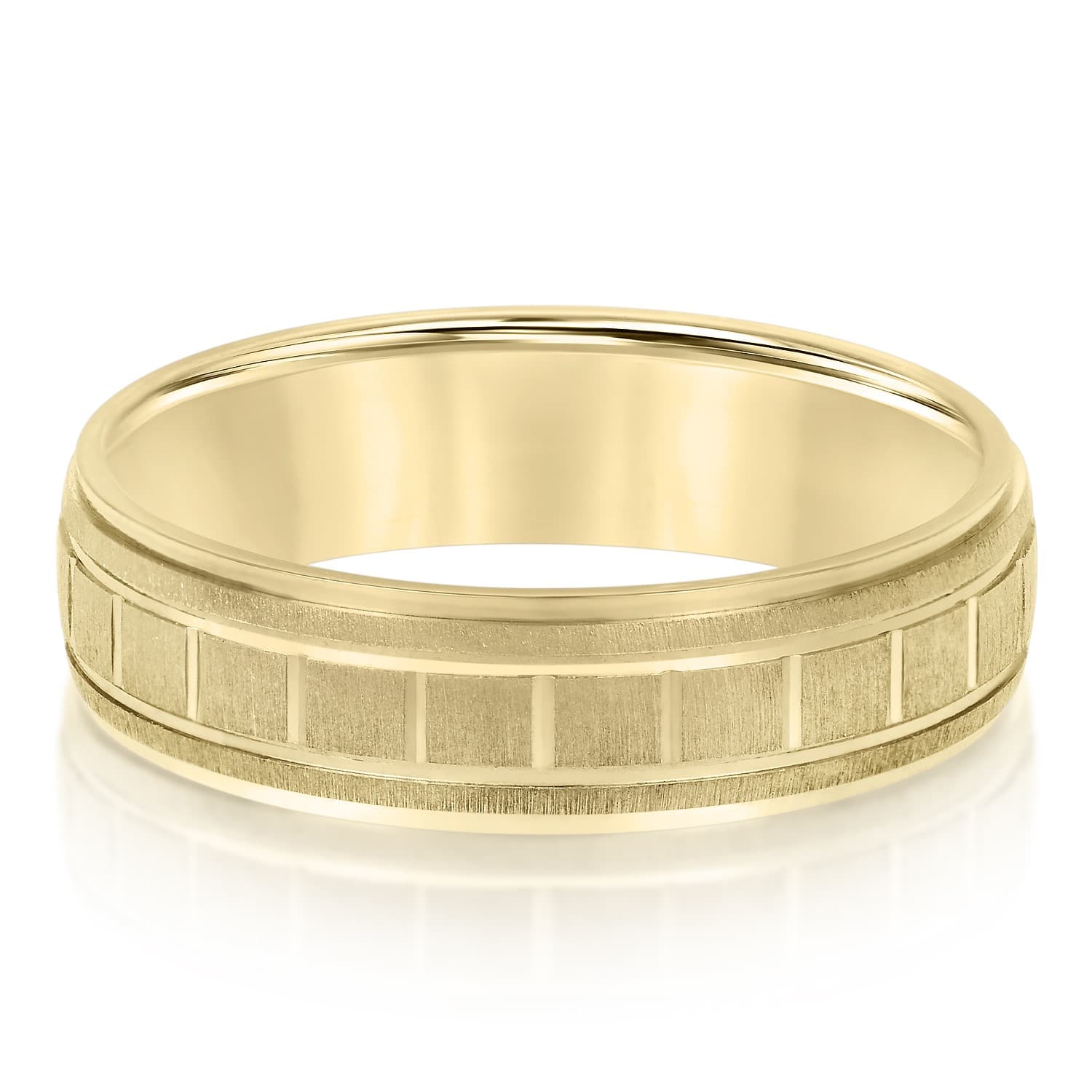 8mm Light Weight Men's Band, Front view in yellow gold