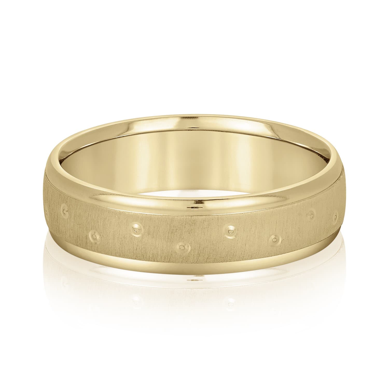 7mm Heavy Weight Men's Band, Front view in yellow gold