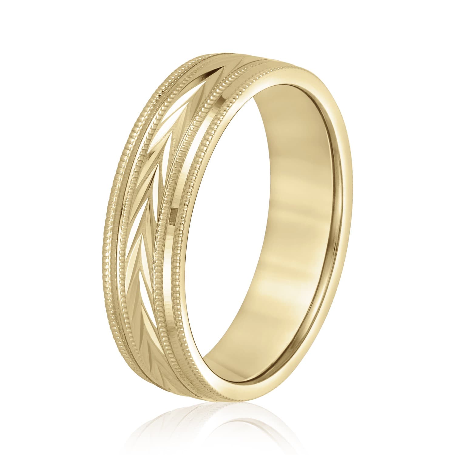 5mm Heavy Weight Men's Band, Side view in yellow gold