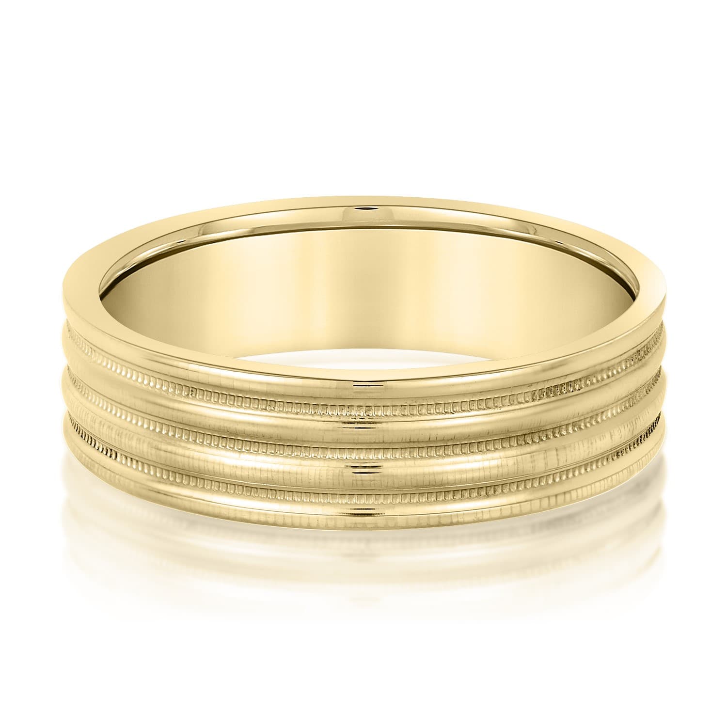 5mm Light Weight Men's Band, Front view in yellow gold