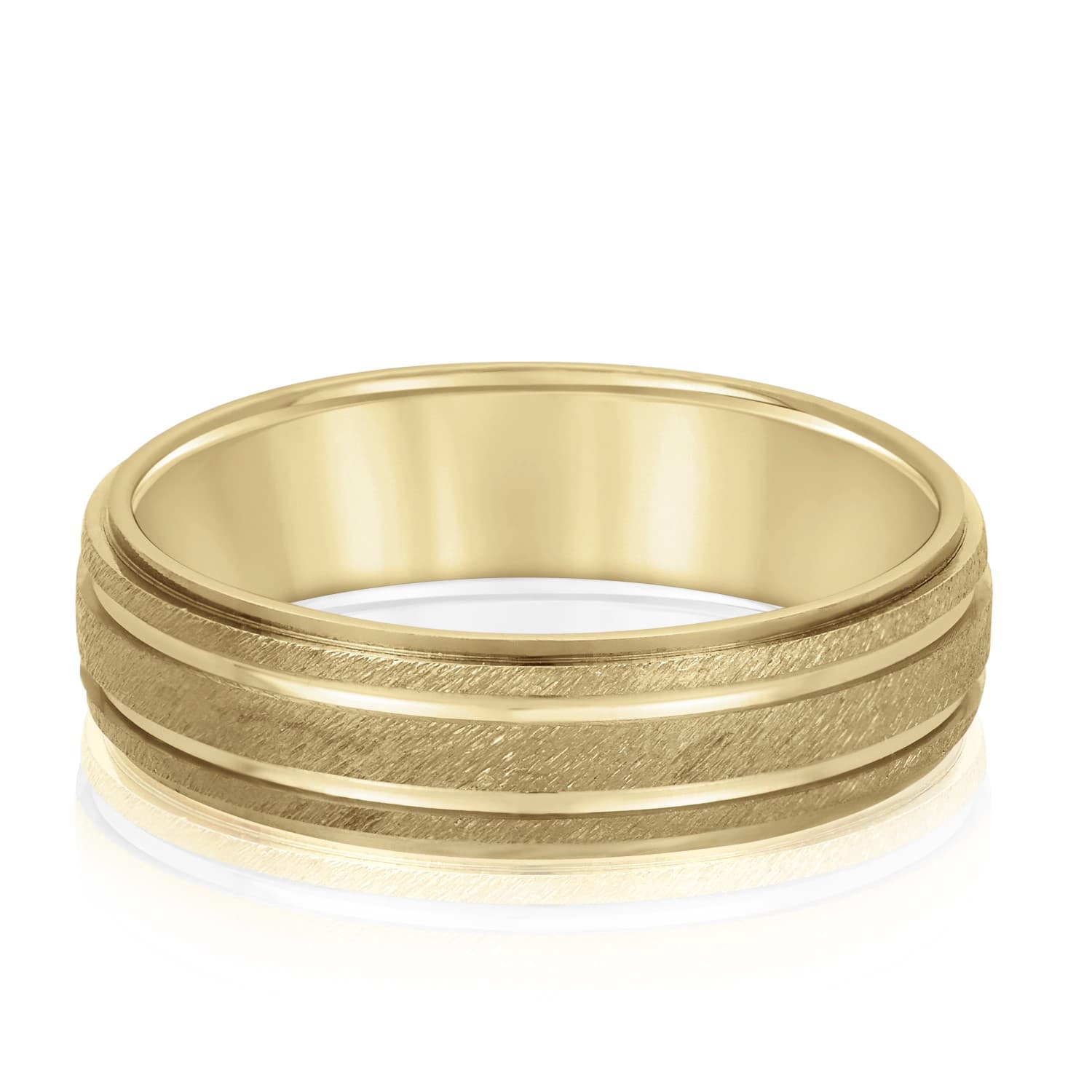 5mm Standard Weight Men's Band, Front view in yellow gold