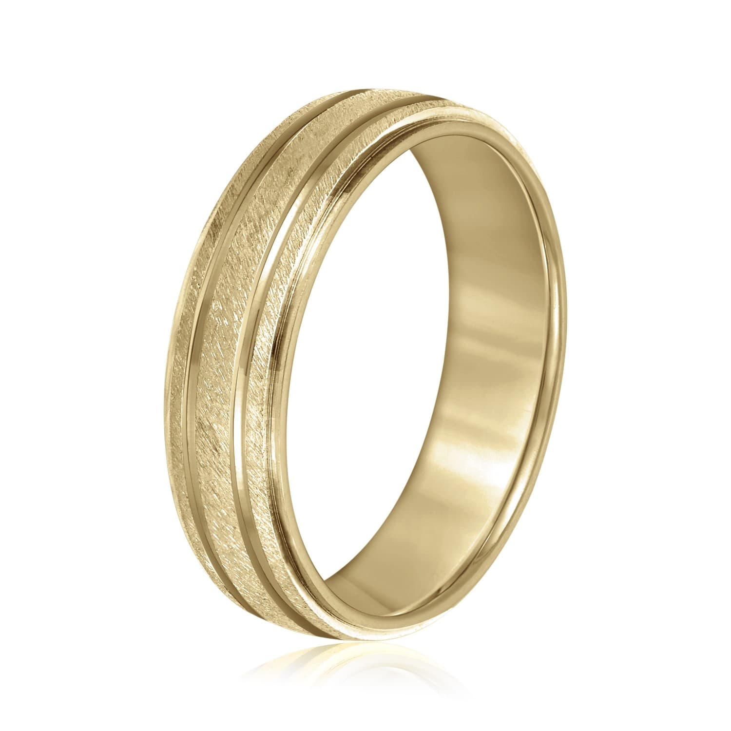 5mm Standard Weight Men's Band, Side view in yellow gold