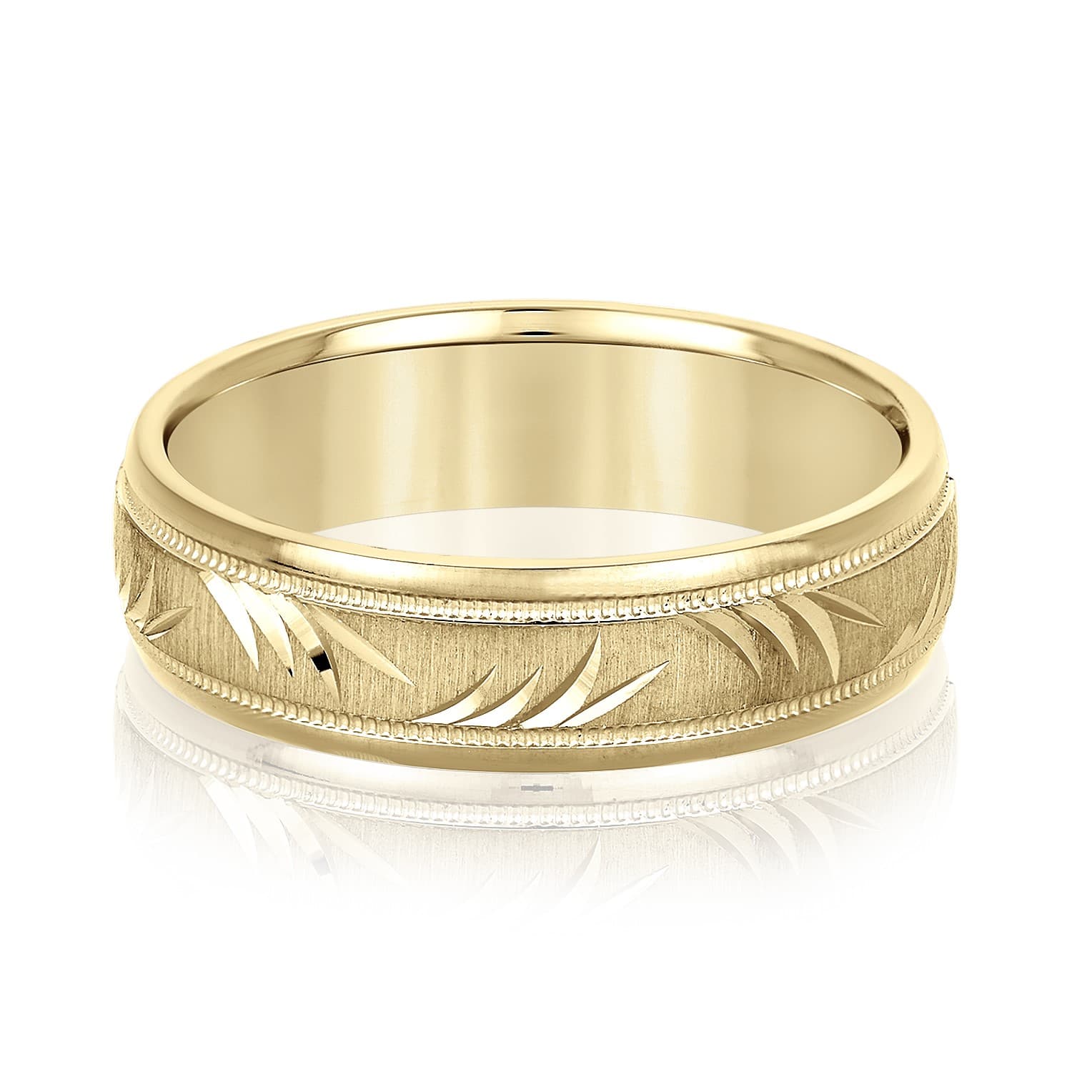 8mm Light Weight Men's Band, Front view in yellow gold