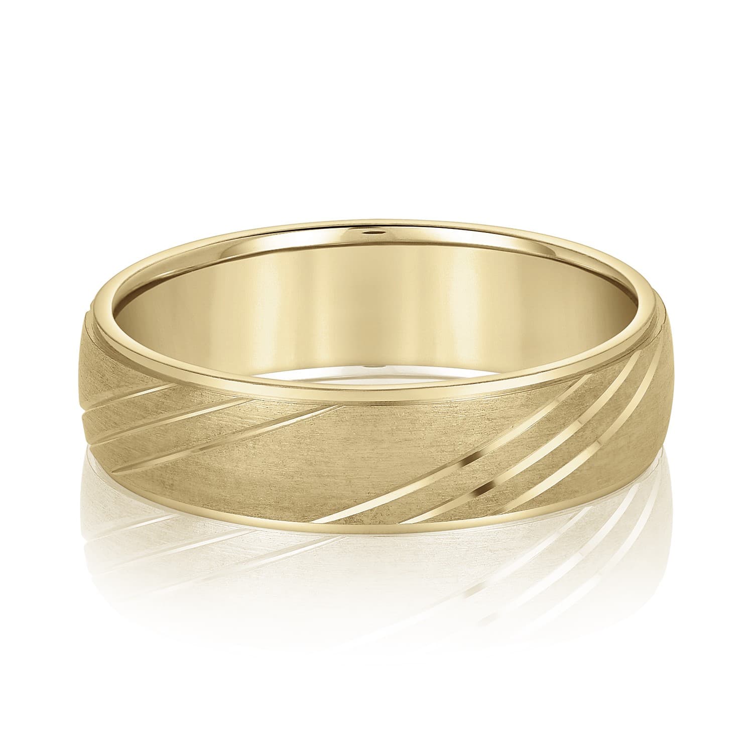 8mm Light Weight Men's Band, Front view in yellow gold
