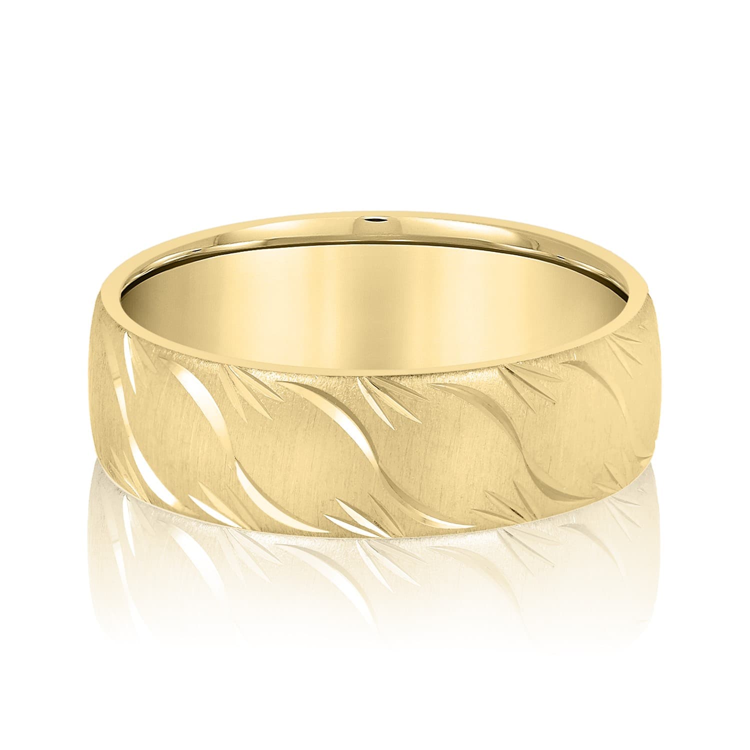 5mm Heavy Weight Men's Band, Front view in yellow gold